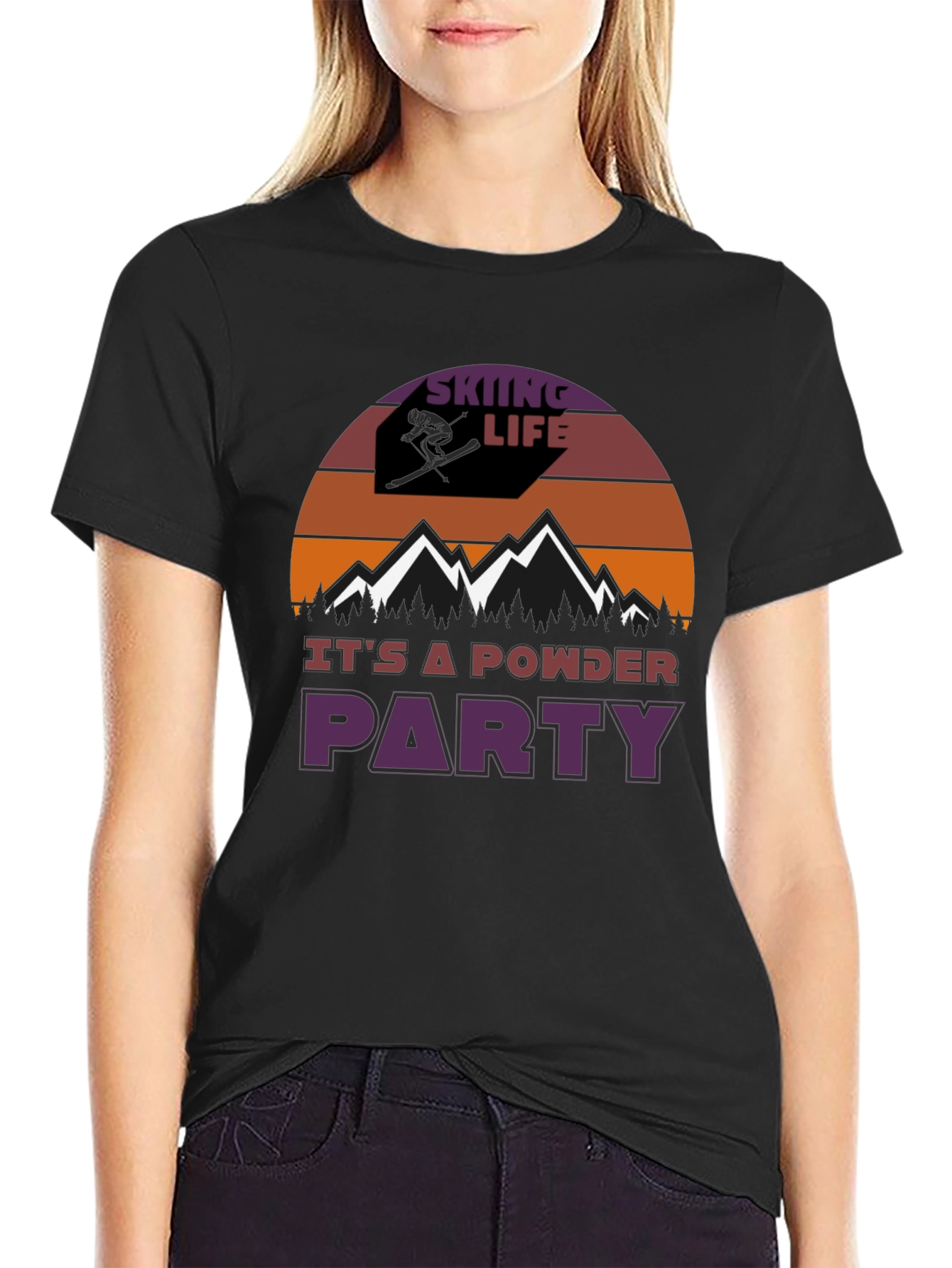 Skiing Life Powder Party Graphic Tee