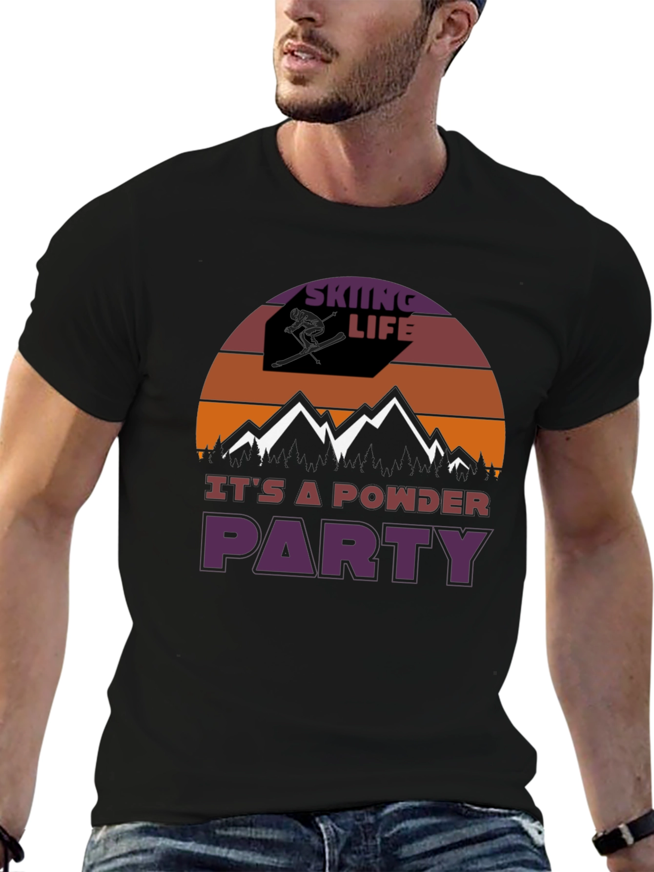 Skiing Life Powder Party Graphic Tee