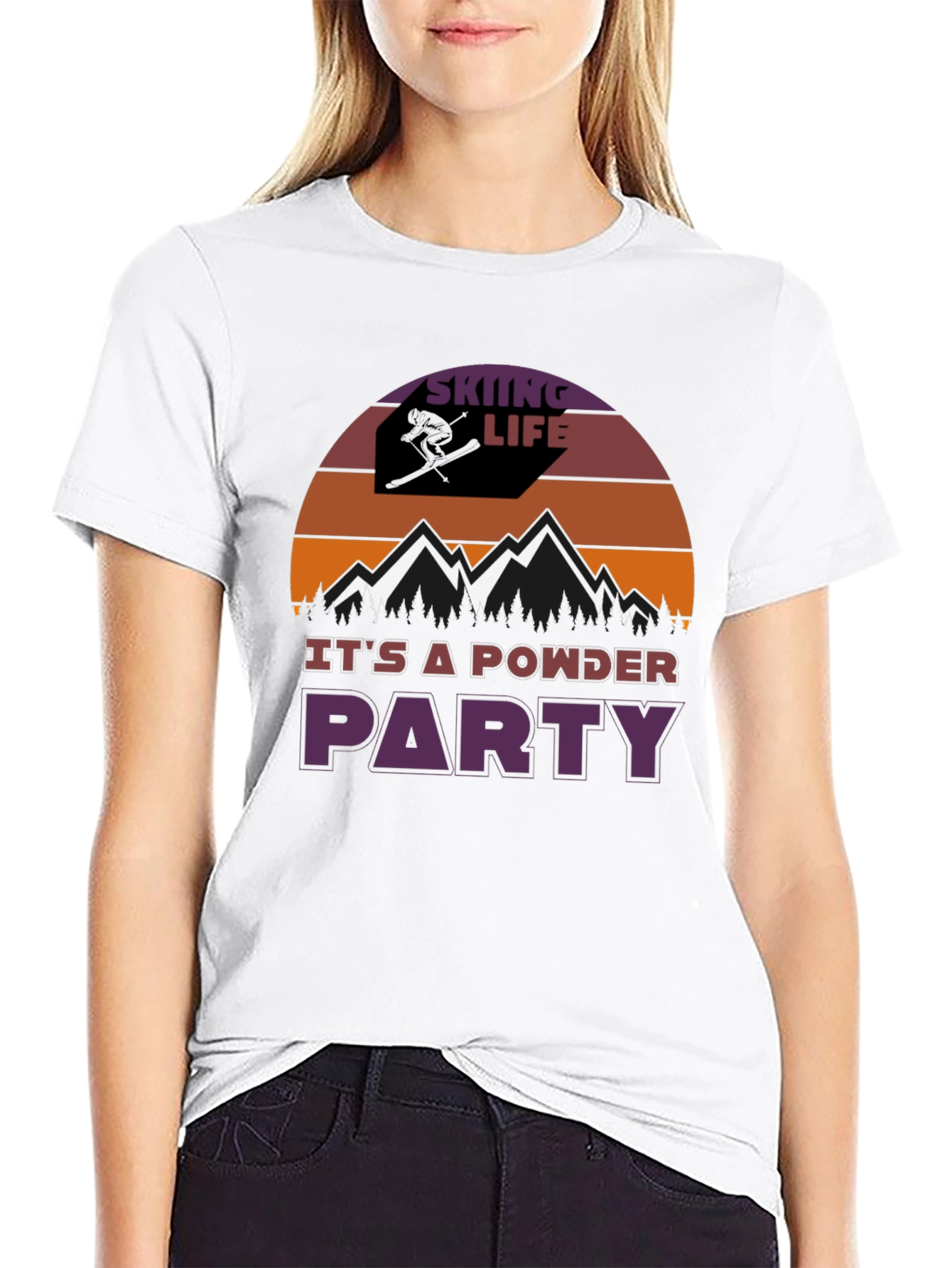 Skiing Life Powder Party Graphic Tee