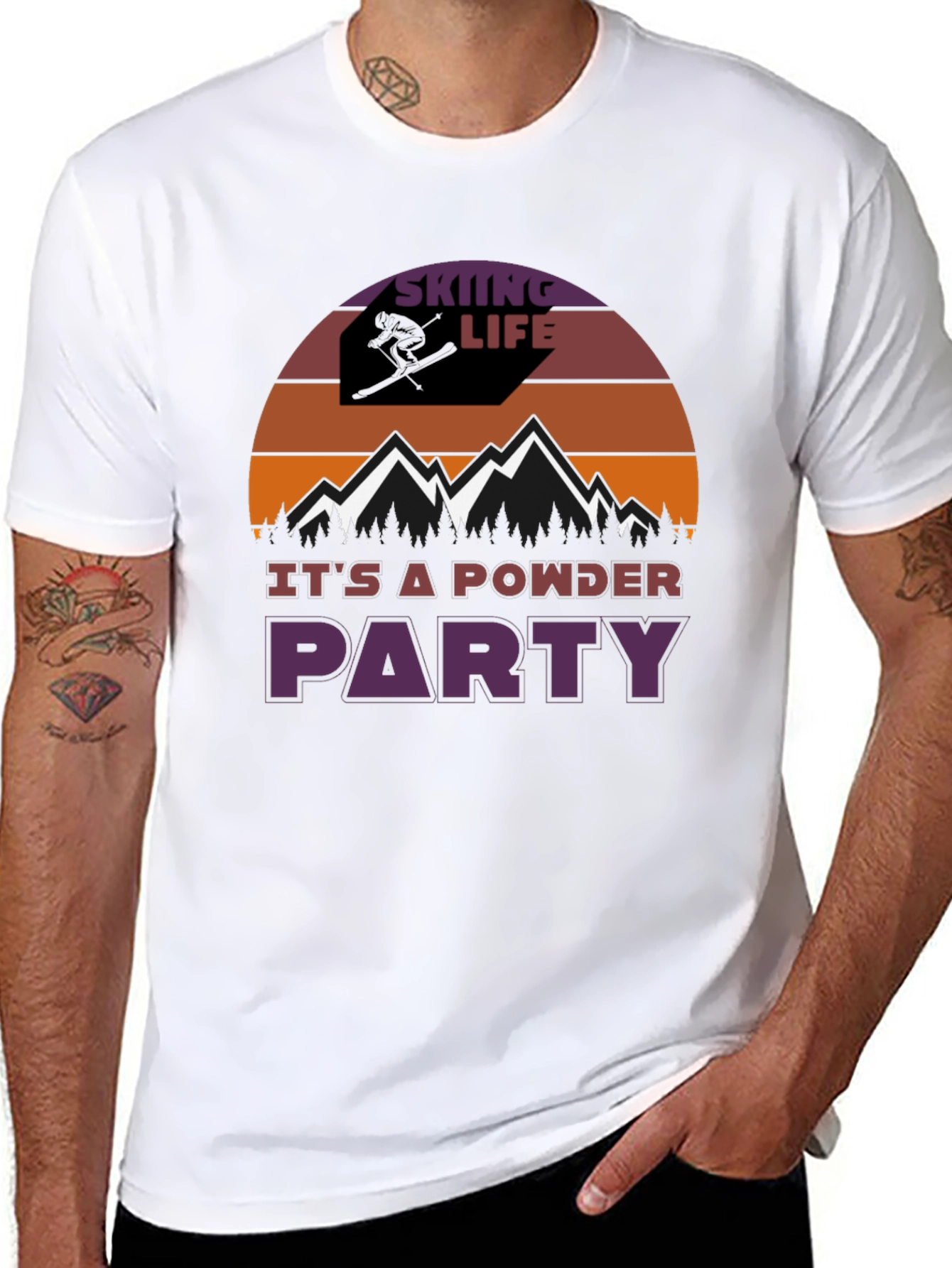 Skiing Life Powder Party Graphic Tee