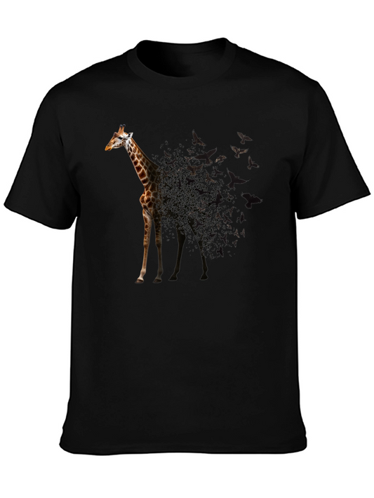 Giraffe Bird Transformation Black T-Shirt