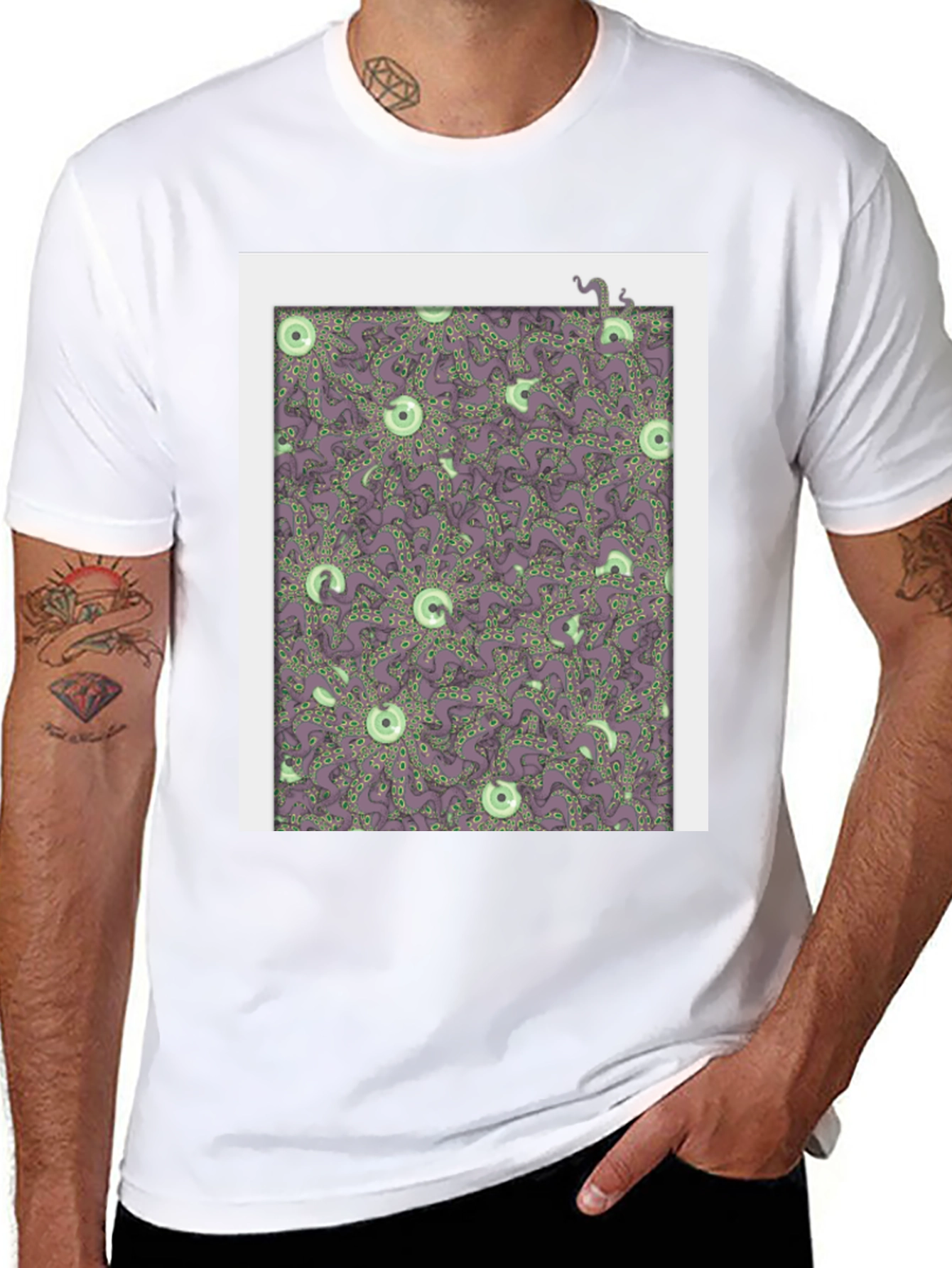 Tentacle Pattern T-Shirt - Unique Graphic Tee
