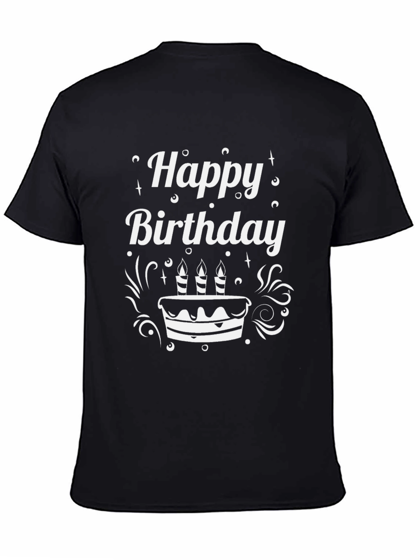 Happy Birthday Black T-Shirt Cake Candles