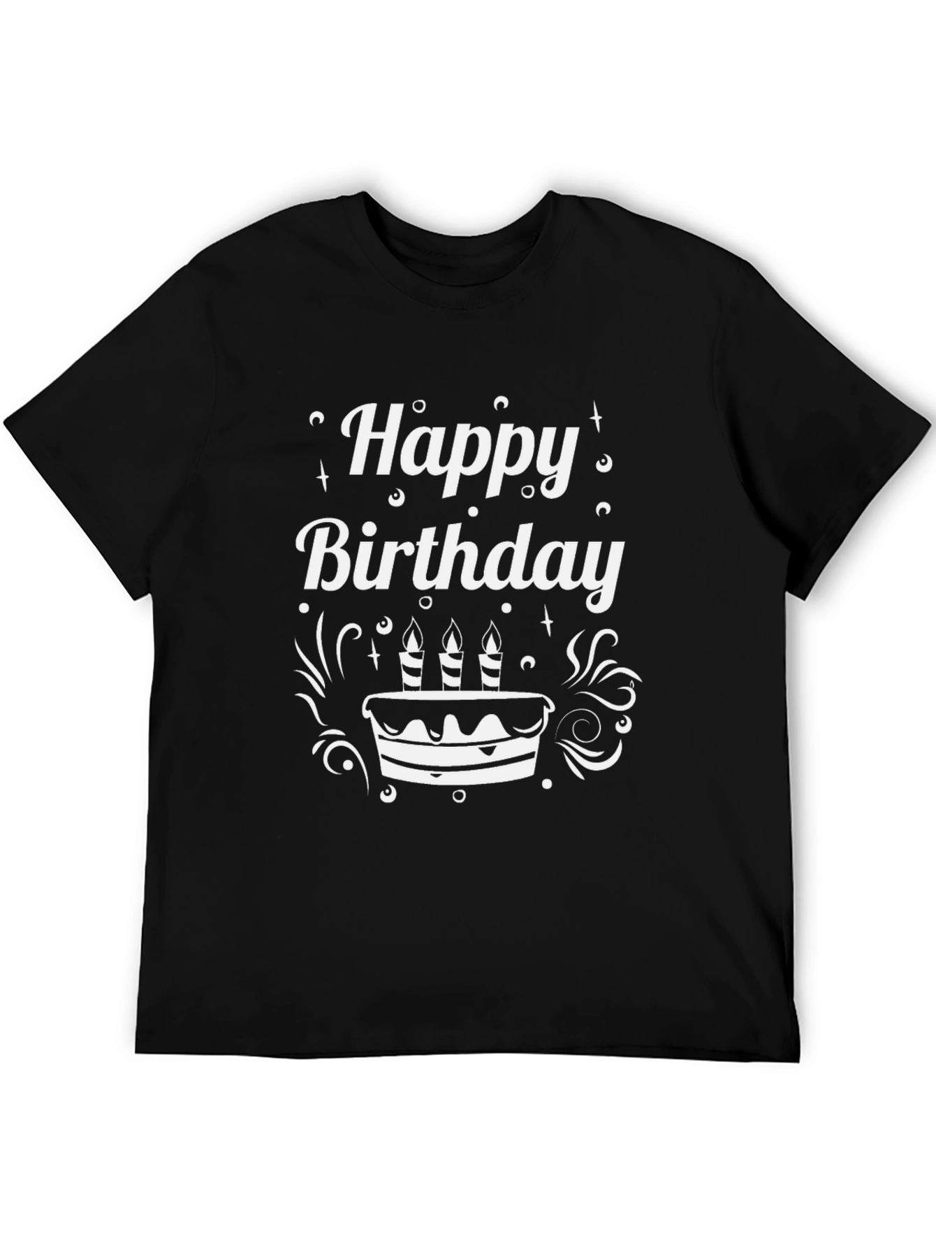 Happy Birthday Black T-Shirt Cake Candles