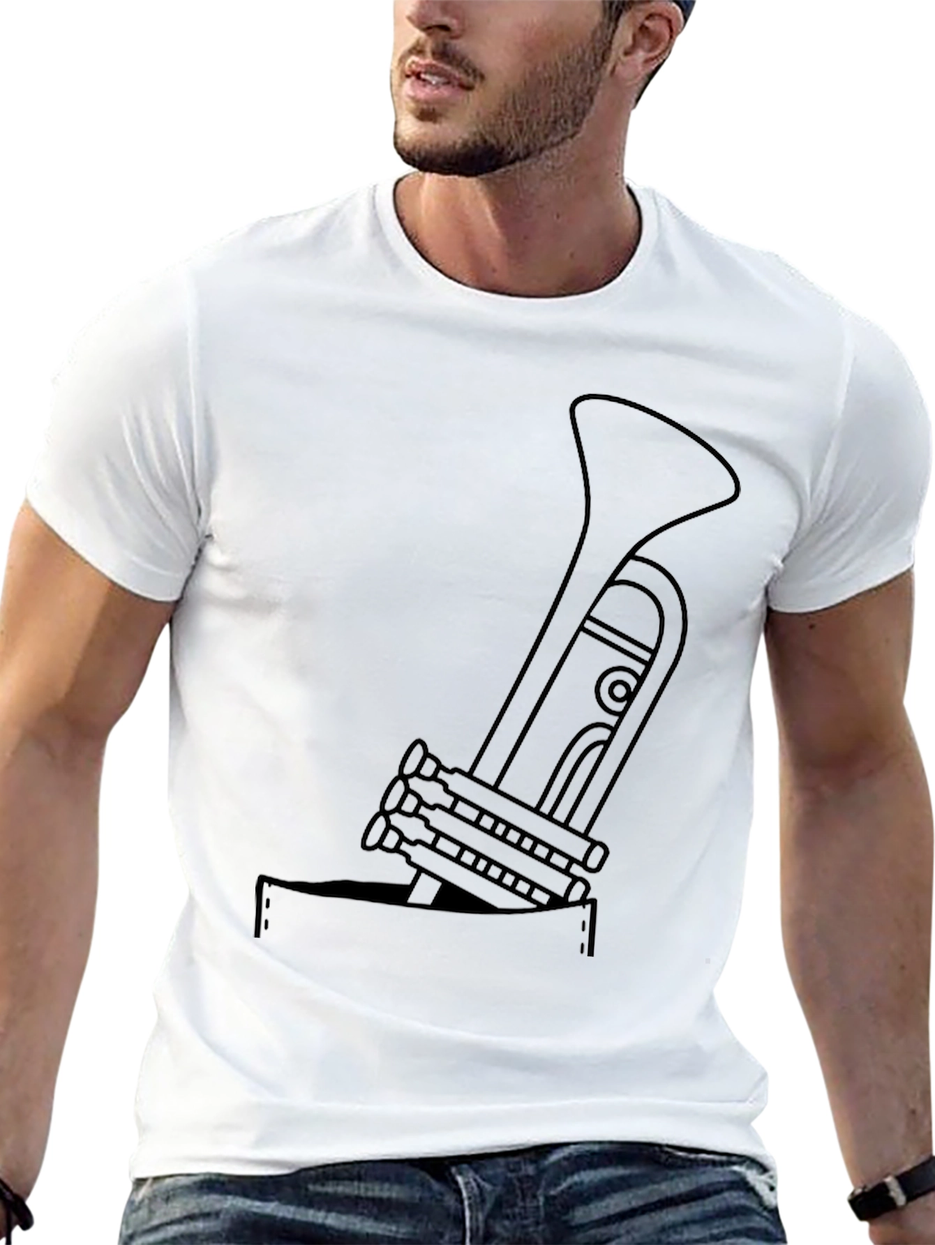 Trumpet Pocket Graphic Tee - Cool Musician T-Shirt