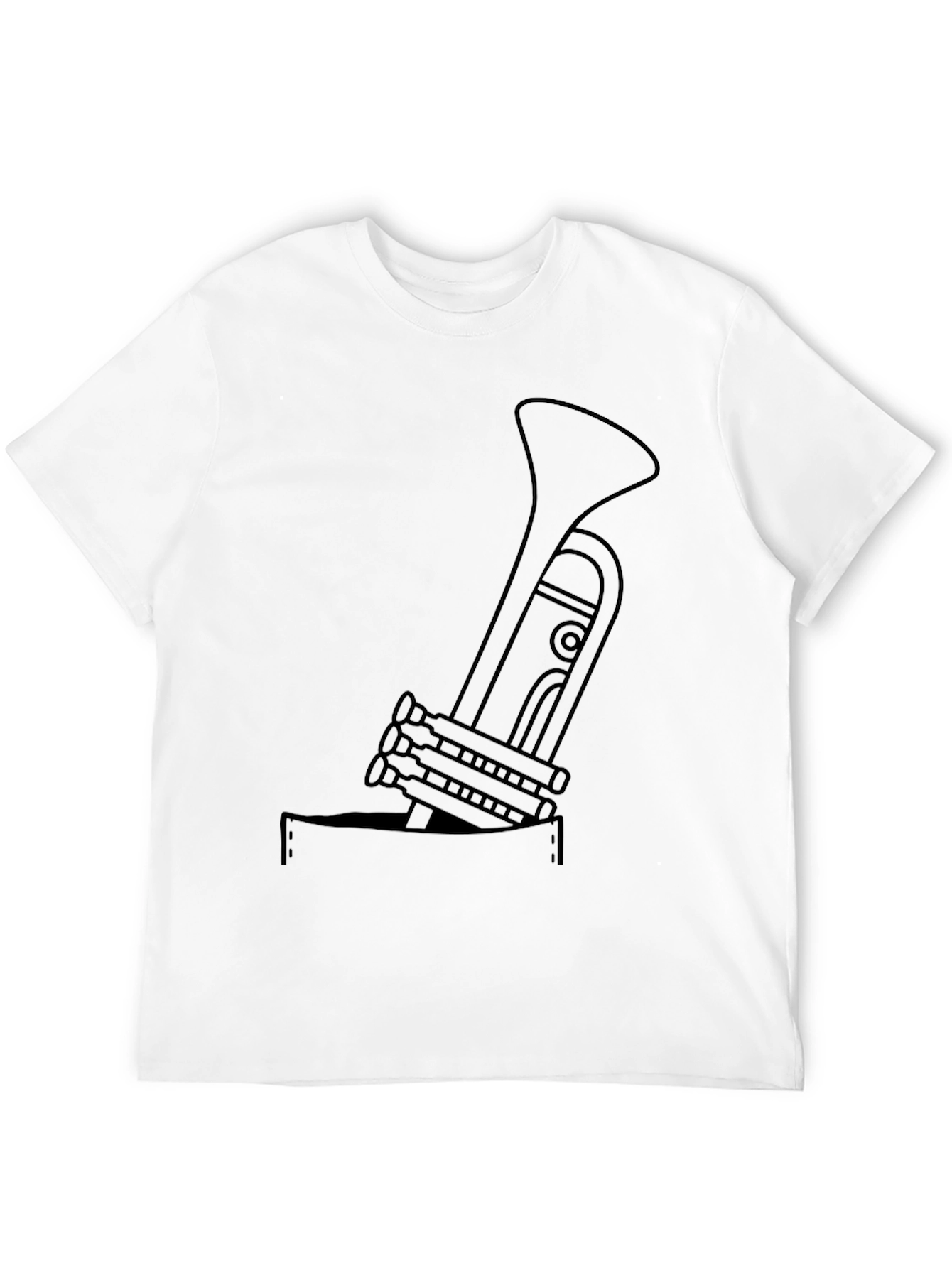 Trumpet Pocket Graphic Tee - Cool Musician T-Shirt