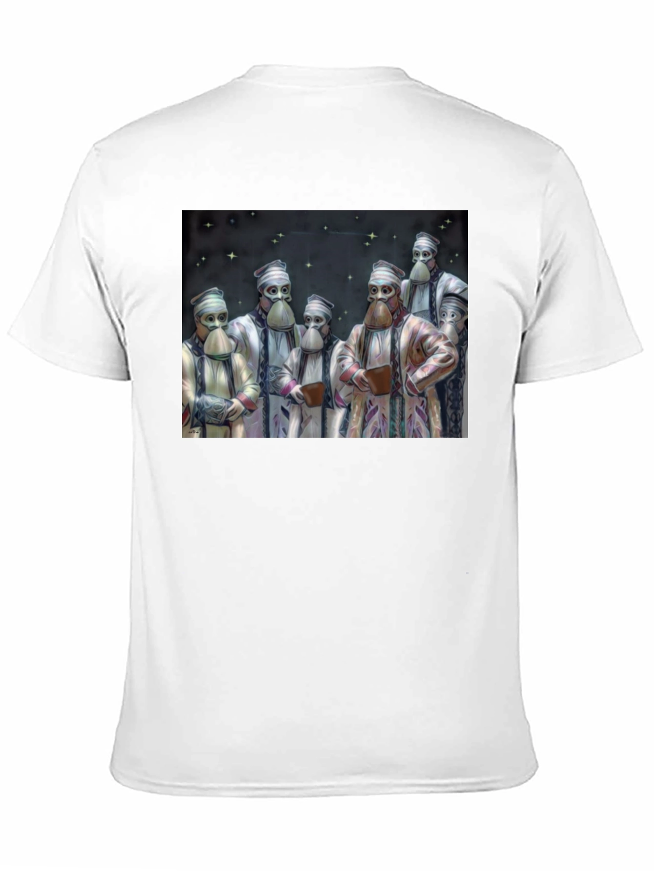 Masked Figures Graphic Black T-Shirt