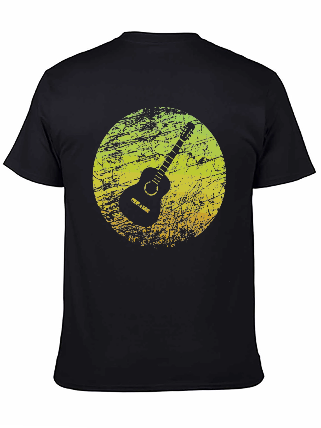 Retro Guitar Graphic Black T-Shirt