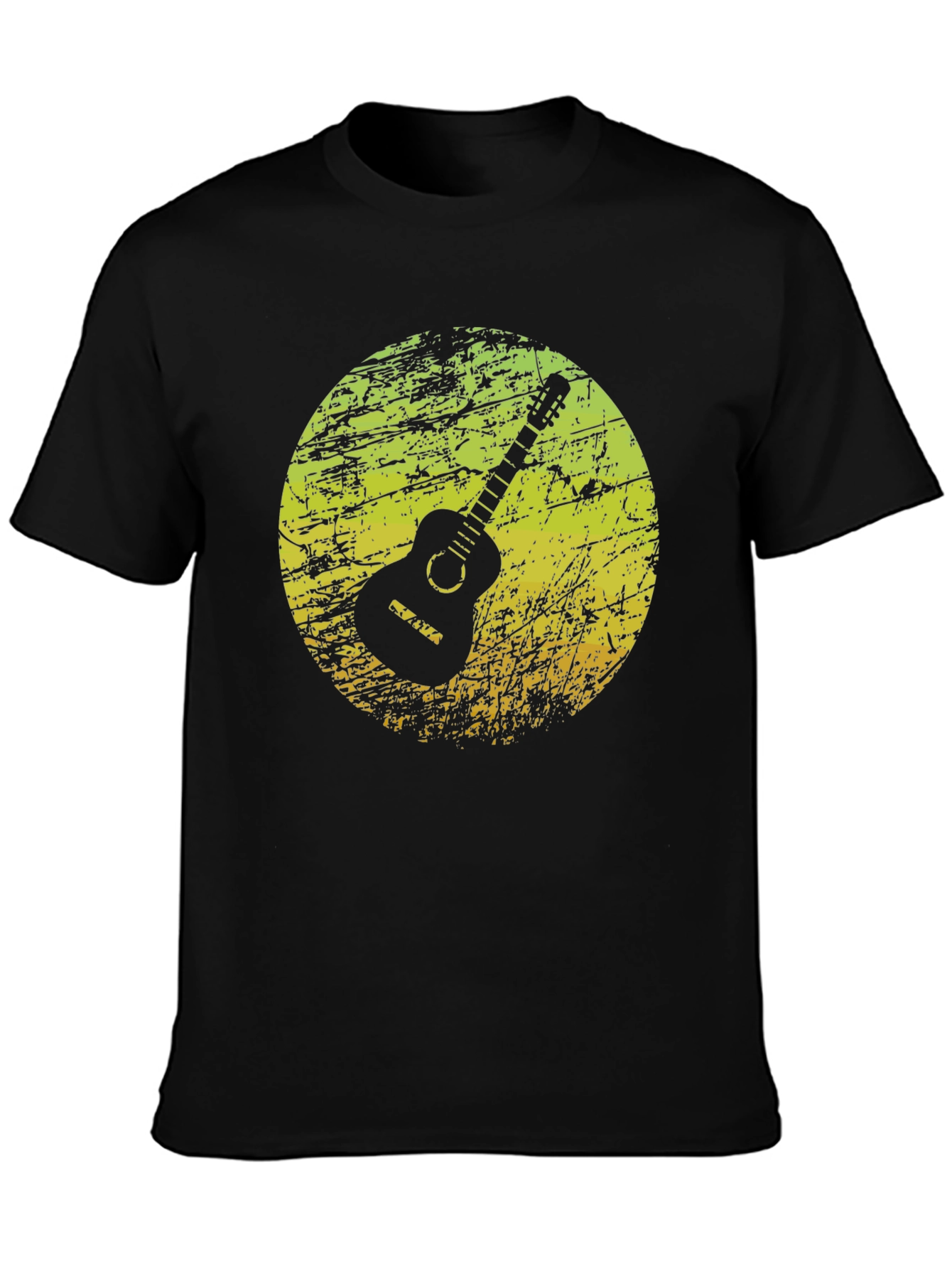 Retro Guitar Graphic Black T-Shirt