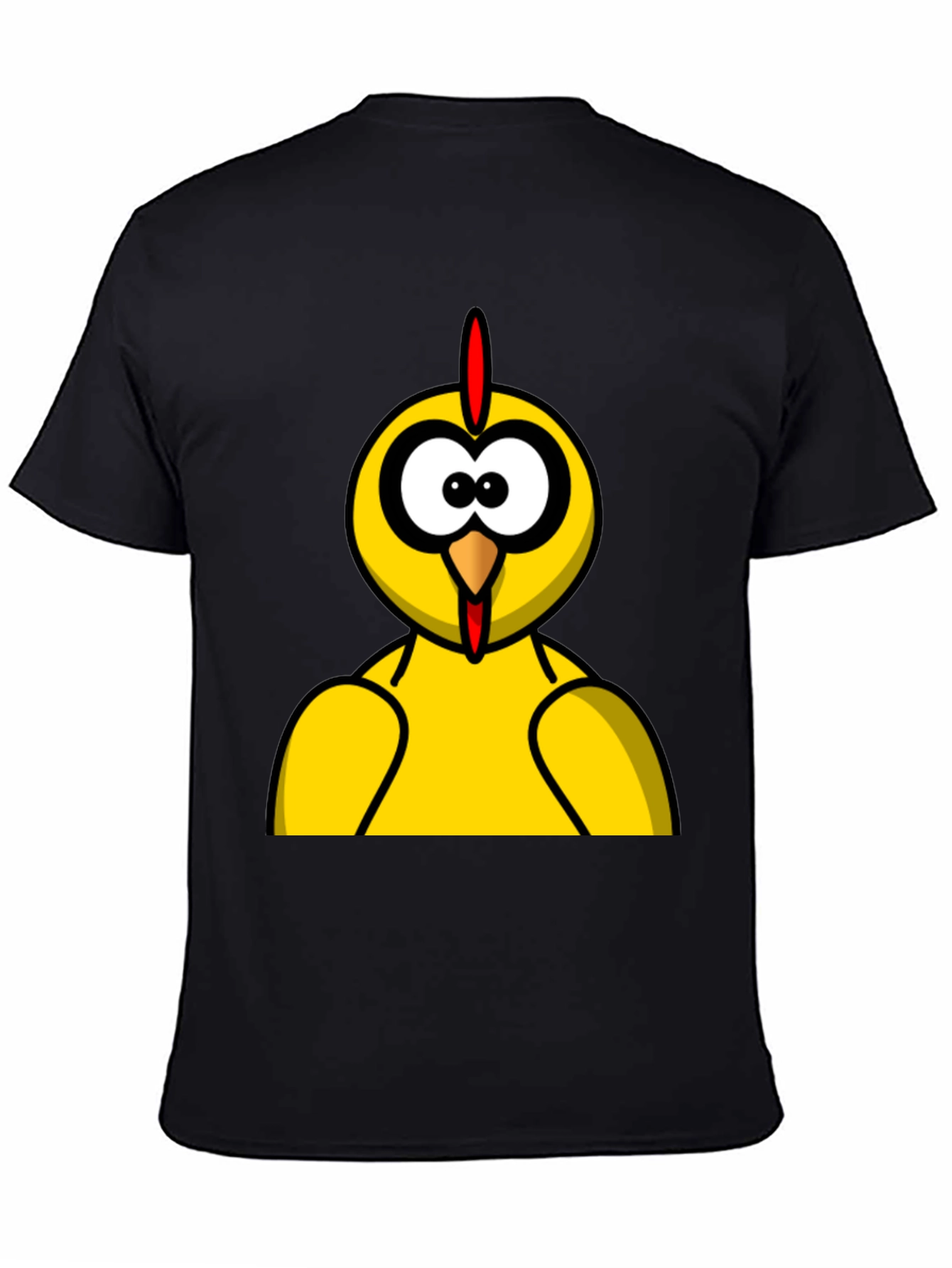 Funny Chicken Graphic Tee - Black Cotton T-Shirt