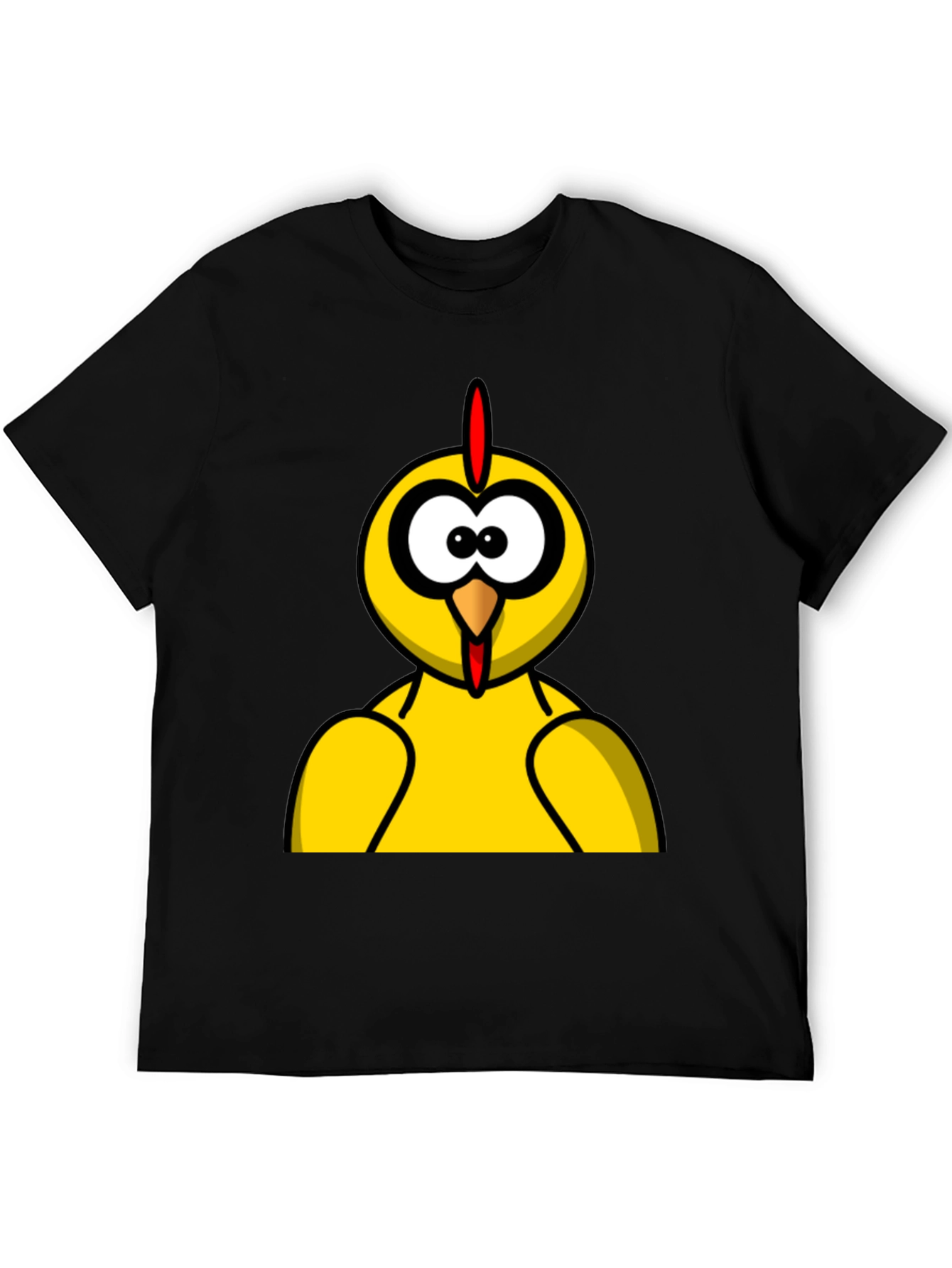 Funny Chicken Graphic Tee - Black Cotton T-Shirt