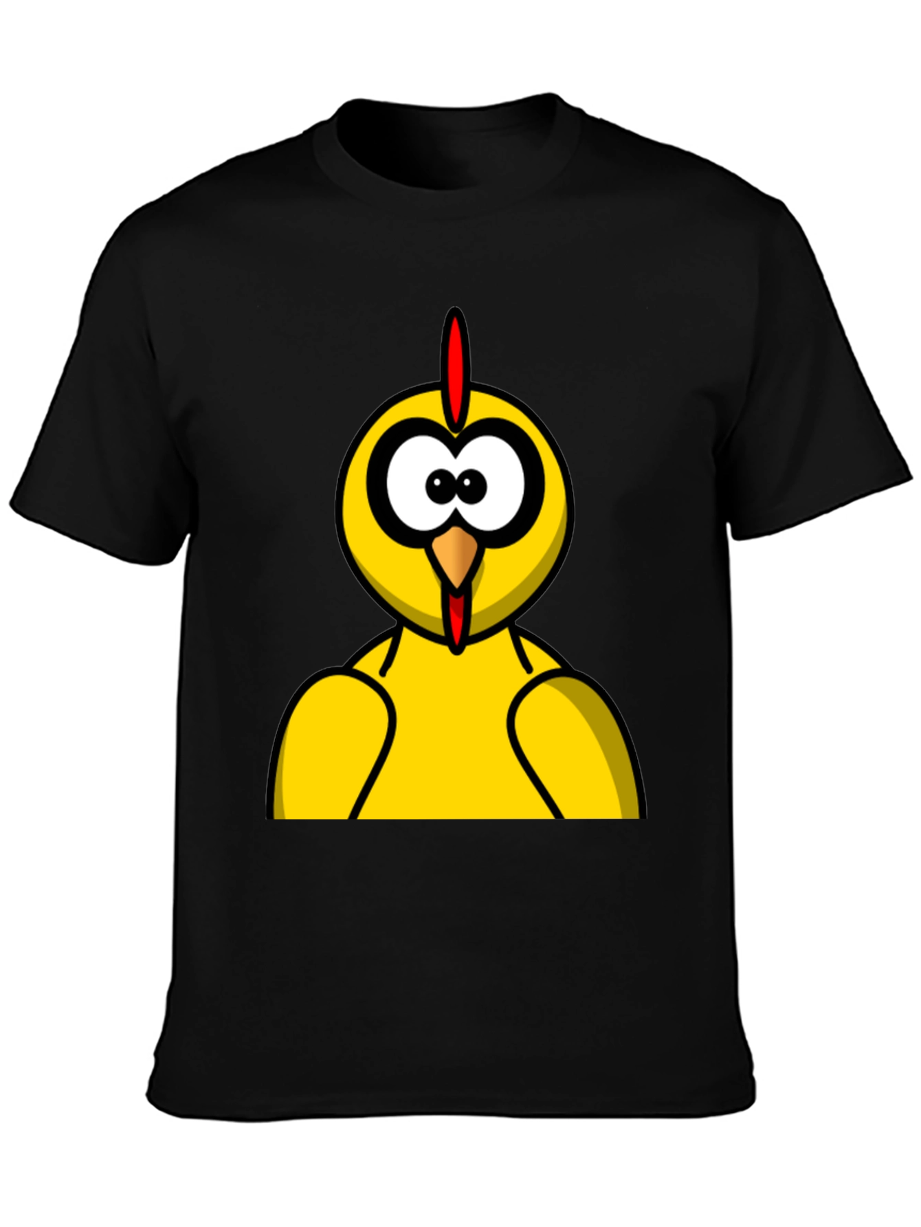 Funny Chicken Graphic Tee - Black Cotton T-Shirt