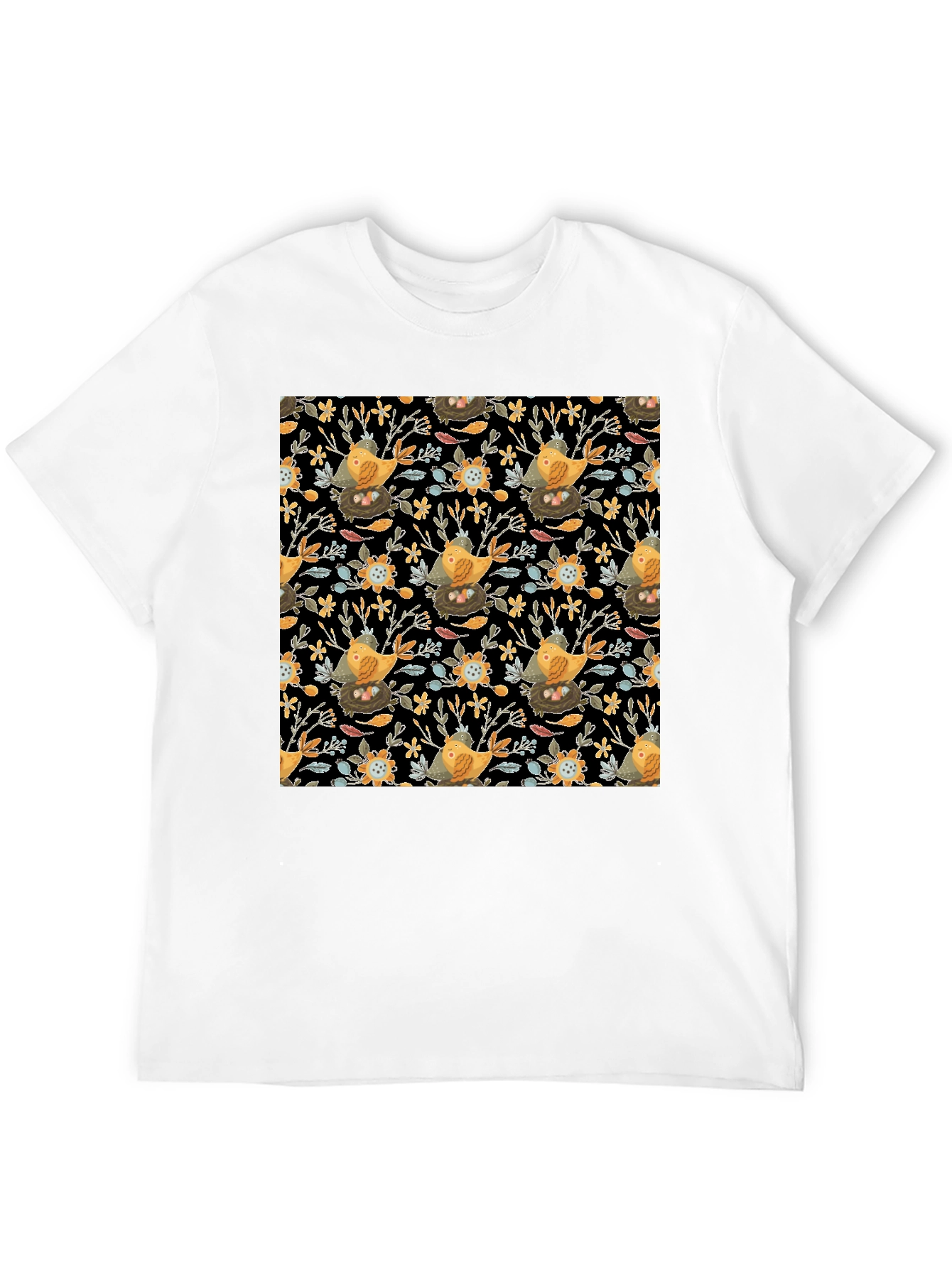 Bird & Nest Patterned Graphic Tee