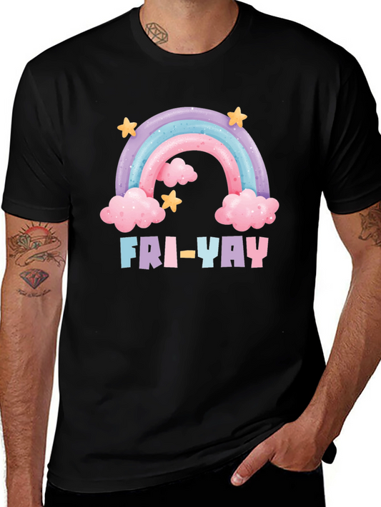 Fri-Yay Rainbow Graphic T-Shirt