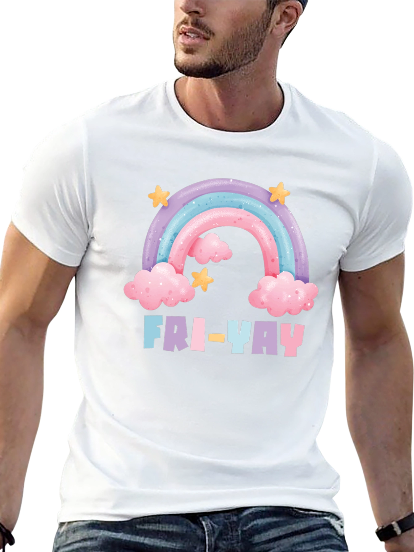Fri-Yay Rainbow Graphic T-Shirt
