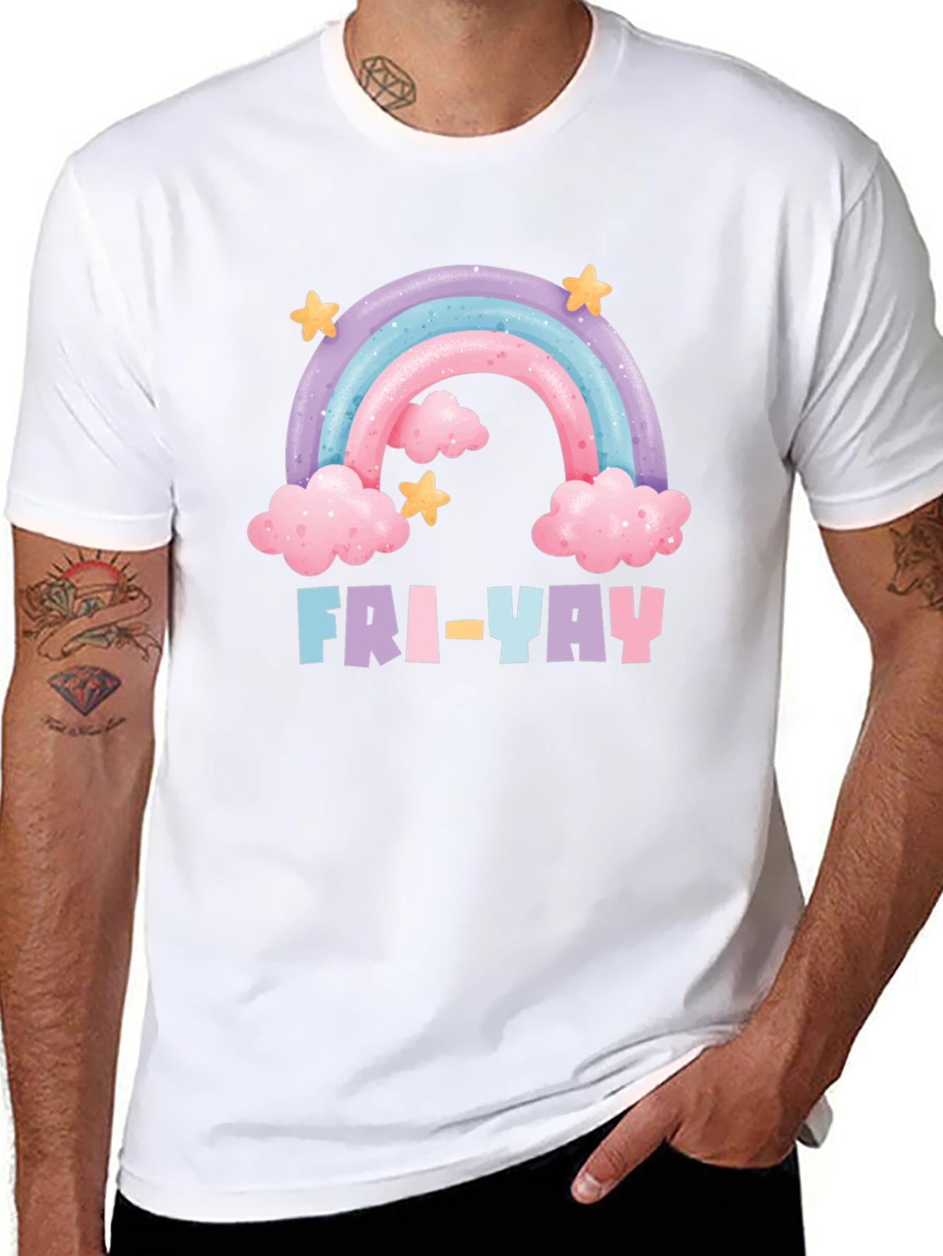 Fri-Yay Rainbow Graphic T-Shirt