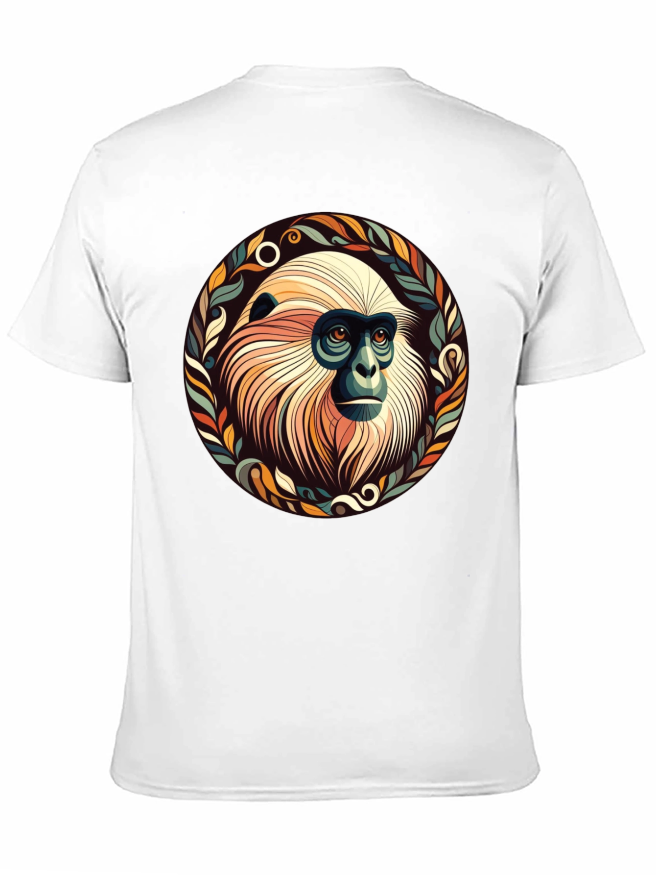 Monkey Graphic Tee - Unique Leaf Design
