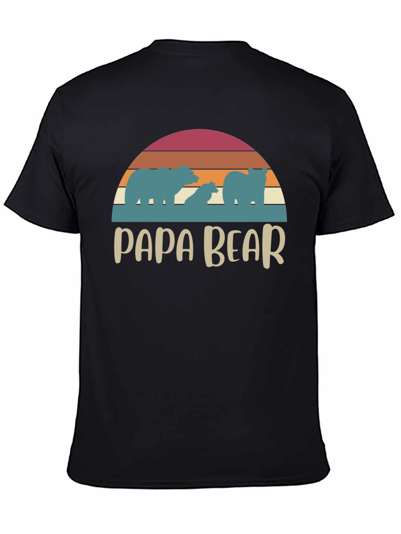 Papa Bear Retro T-Shirt - Family Matching Tee