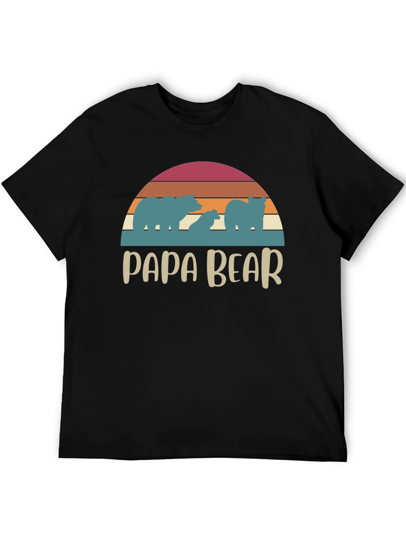 Papa Bear Retro T-Shirt - Family Matching Tee