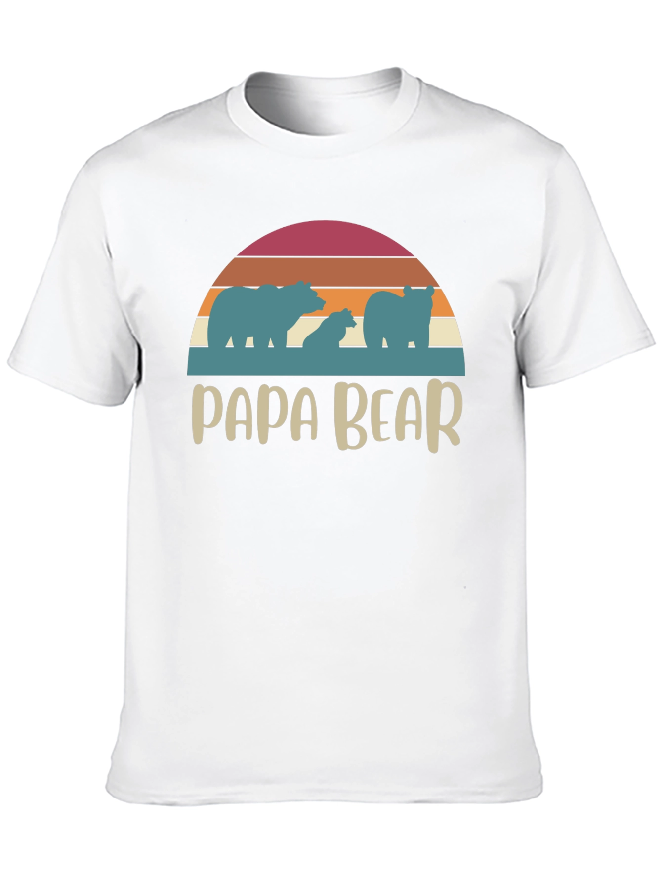 Papa Bear Retro T-Shirt - Family Matching Tee