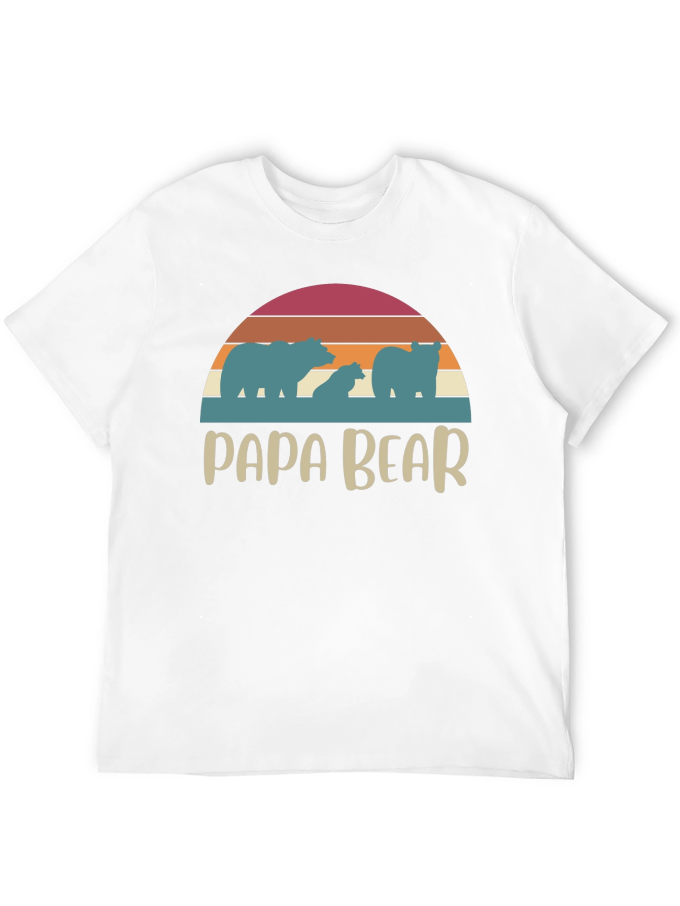 Papa Bear Retro T-Shirt - Family Matching Tee