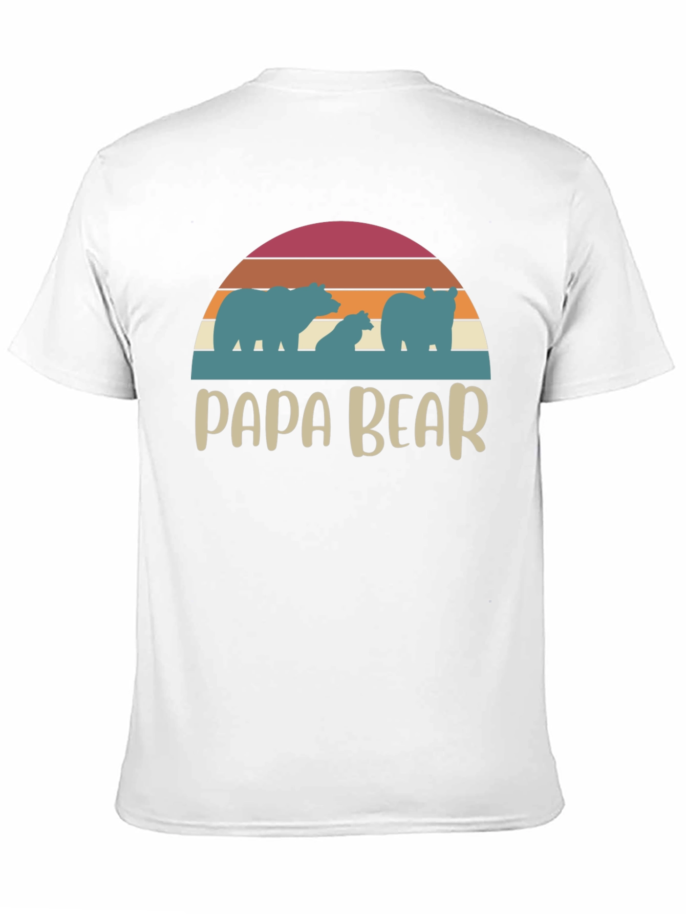 Papa Bear Retro T-Shirt - Family Matching Tee