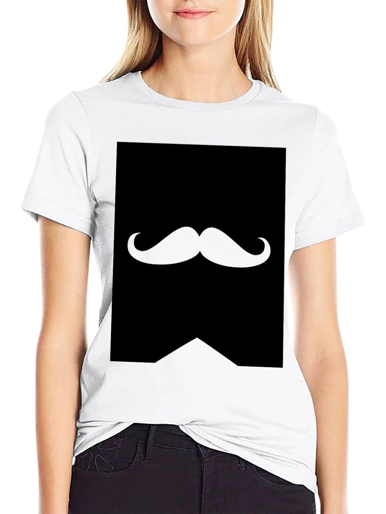 Mustache Graphic Black T-Shirt