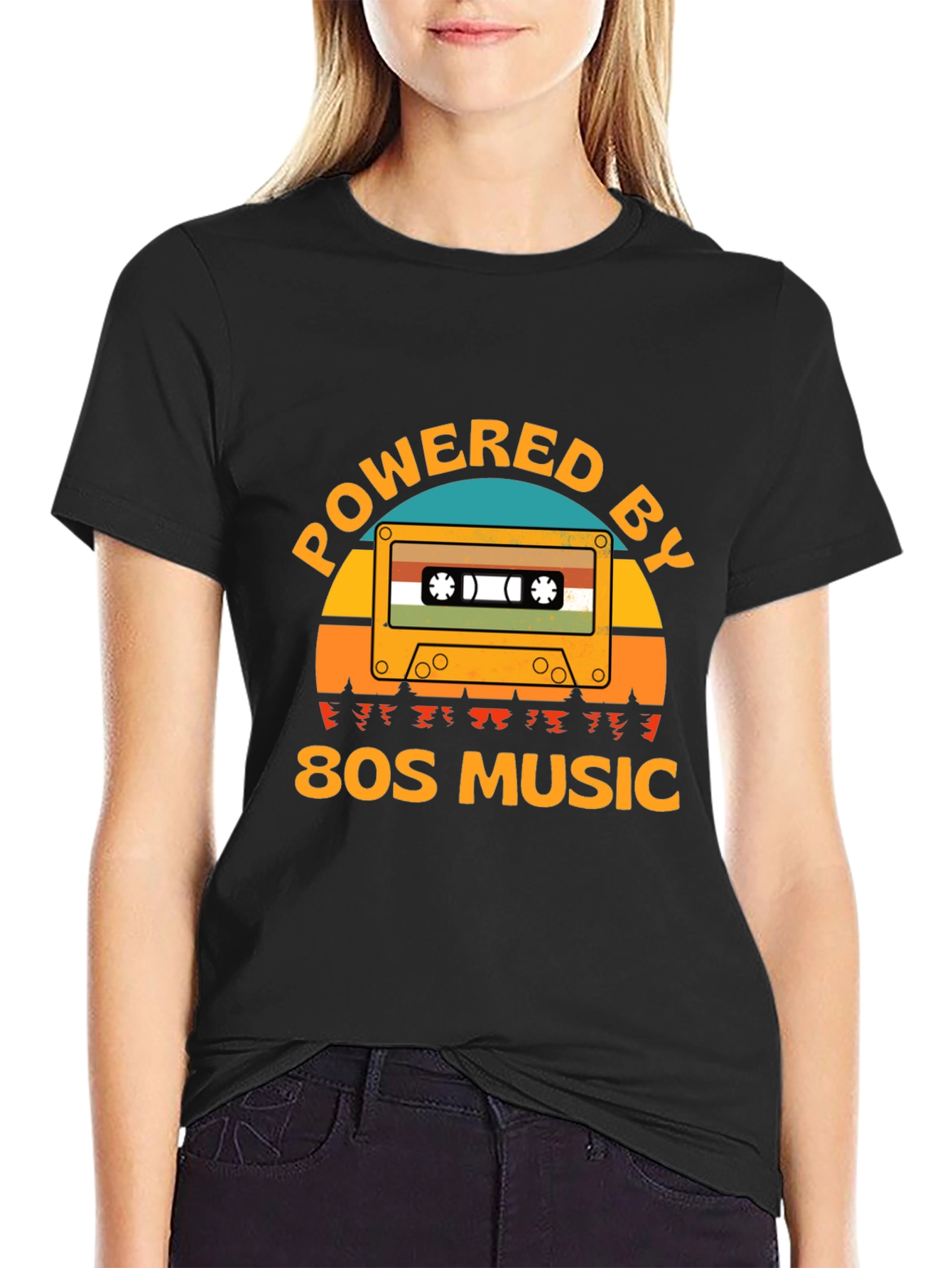 Powered by 80s Music Cassette Tape T-Shirt