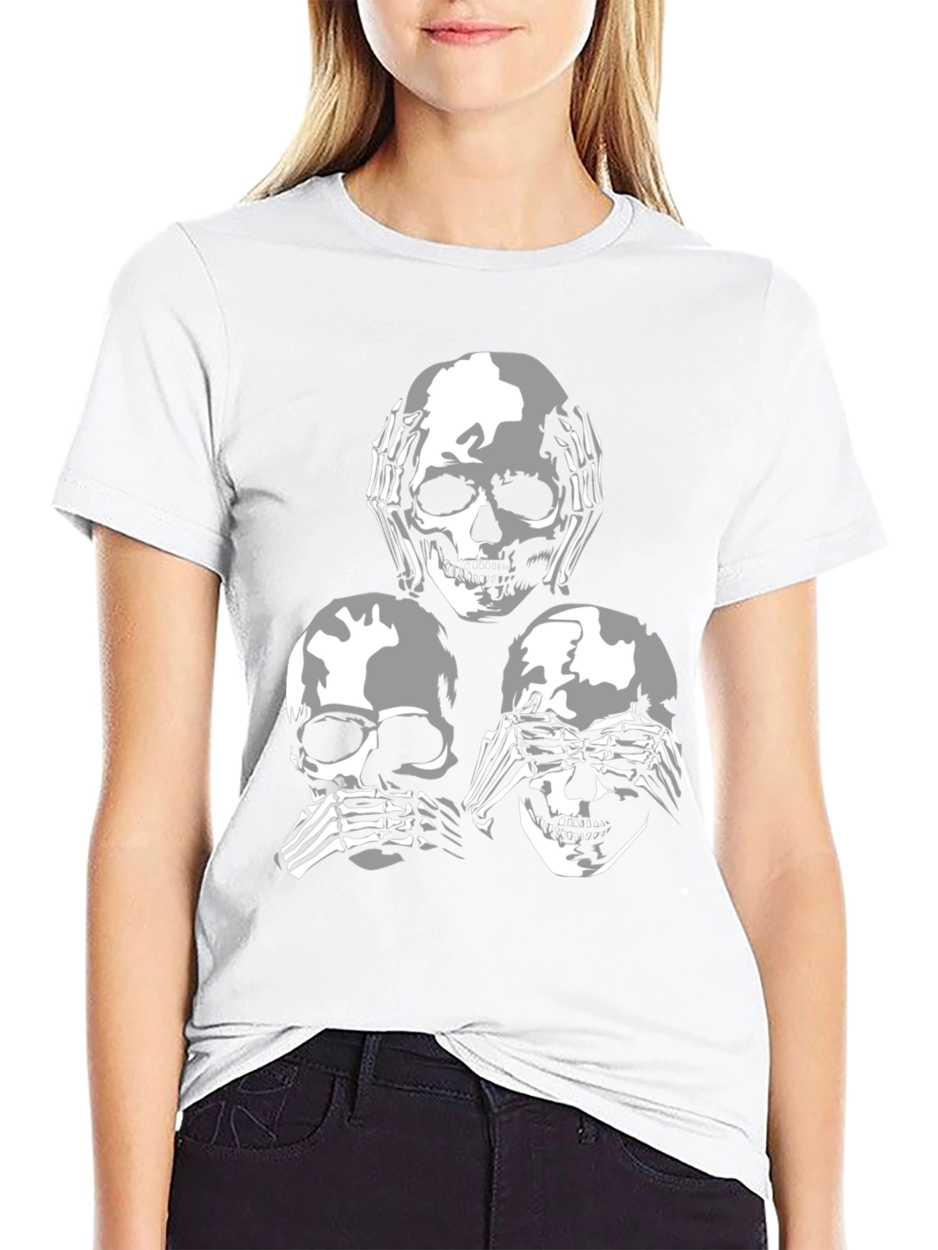 Skull Graphic Tee - Hear See Speak No Evil