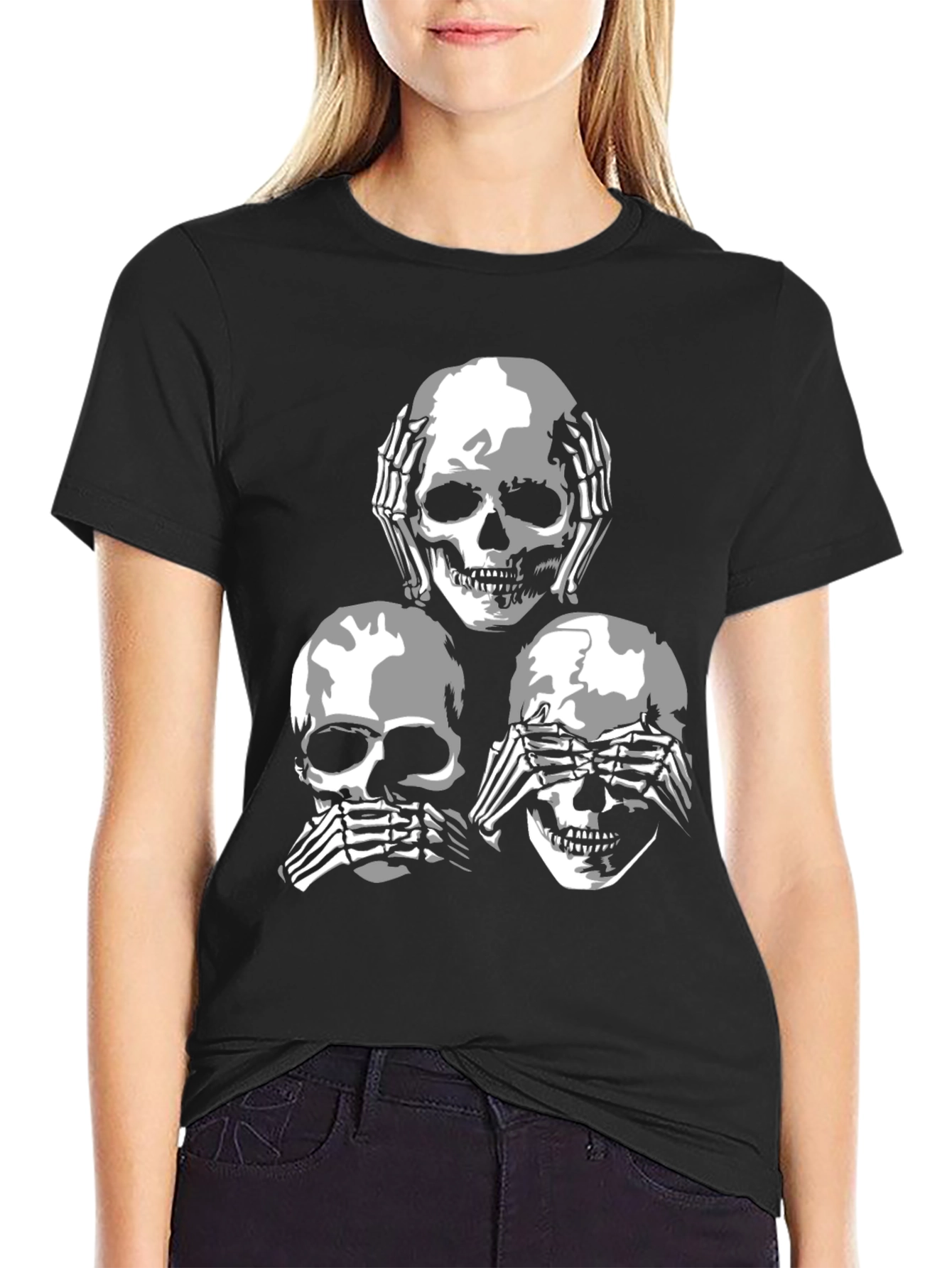 Skull Graphic Tee - Hear See Speak No Evil