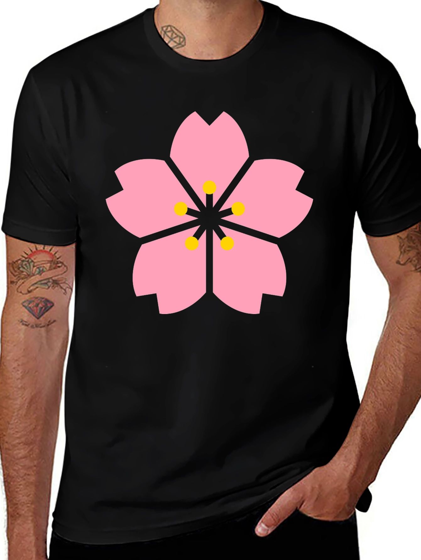 Sakura Blossom Black T-Shirt