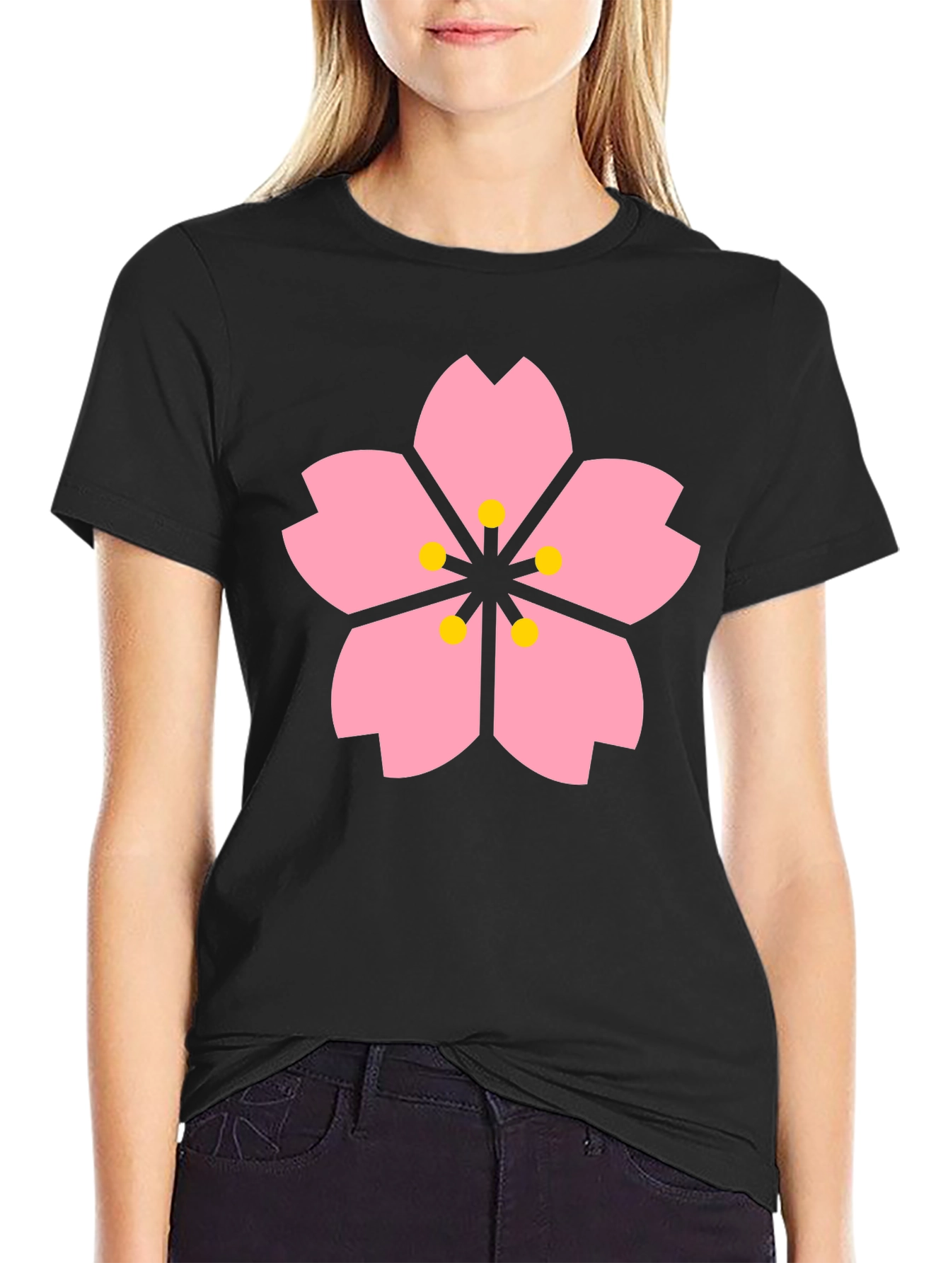 Sakura Blossom Black T-Shirt