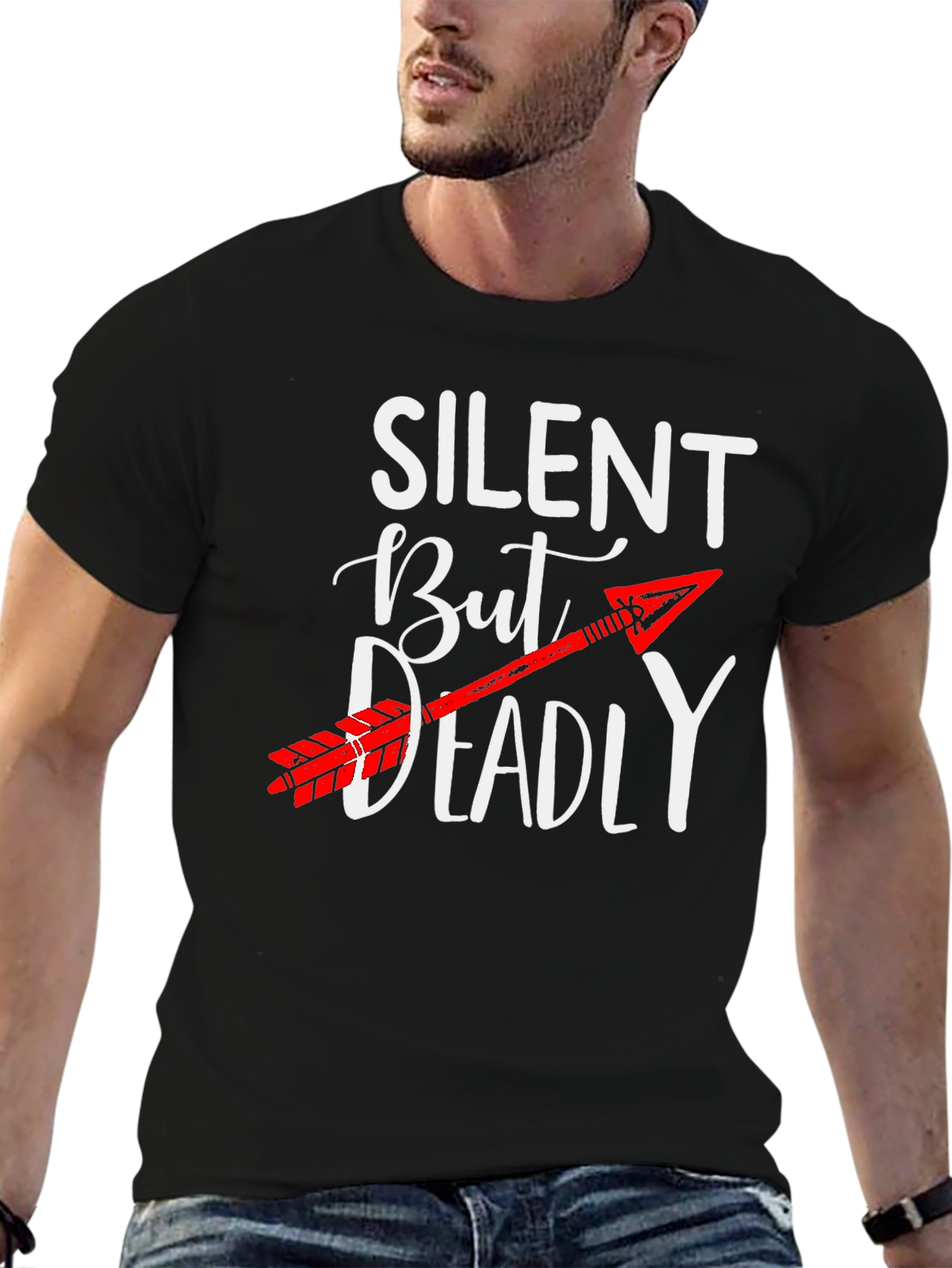 Silent But Deadly Arrow Graphic Tee - Novelty T-Shirt