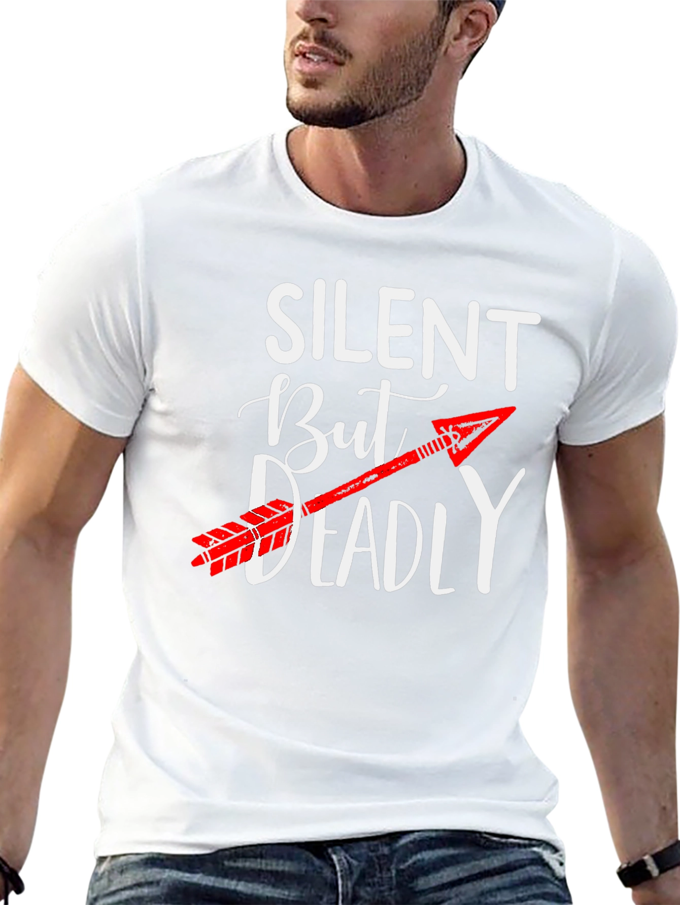 Silent But Deadly Arrow Graphic Tee - Novelty T-Shirt