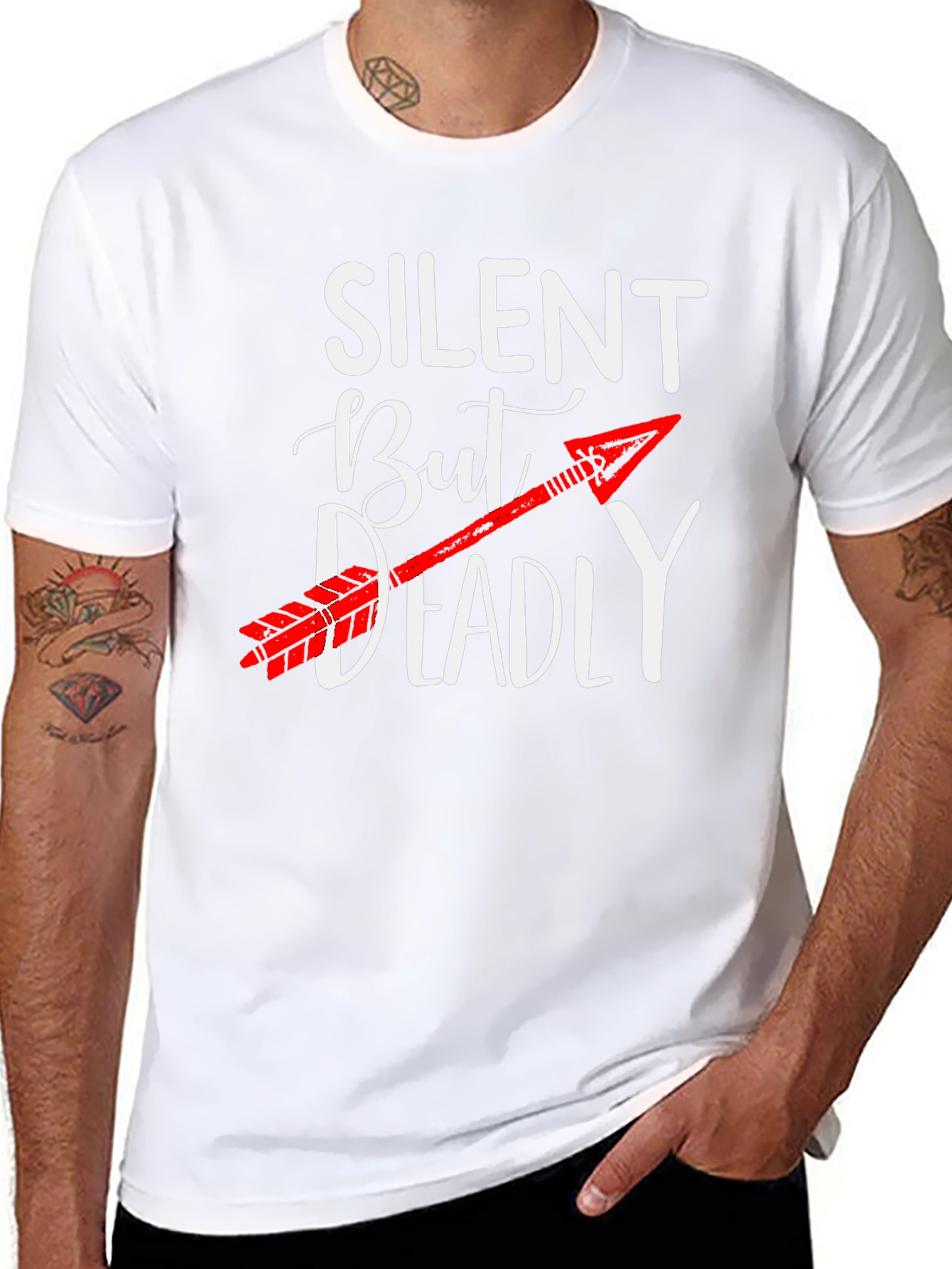 Silent But Deadly Arrow Graphic Tee - Novelty T-Shirt