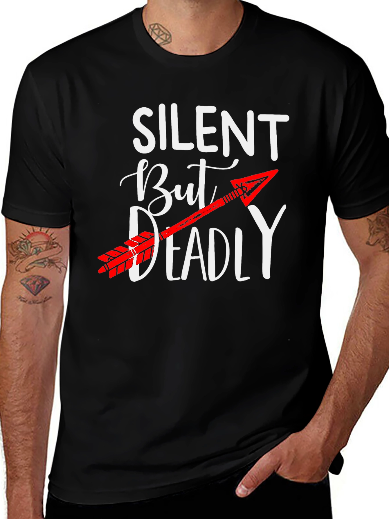 Silent But Deadly Arrow Graphic Tee - Novelty T-Shirt