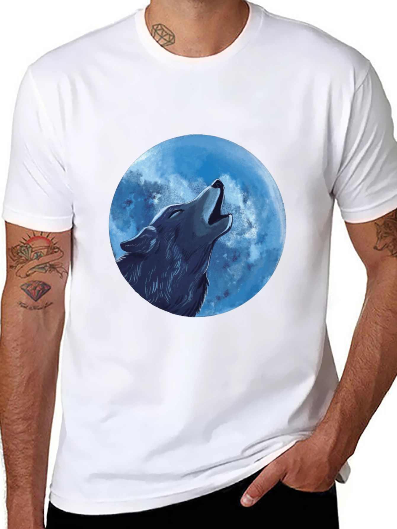 Wolf Moon Graphic Tee - Mens Black T-Shirt