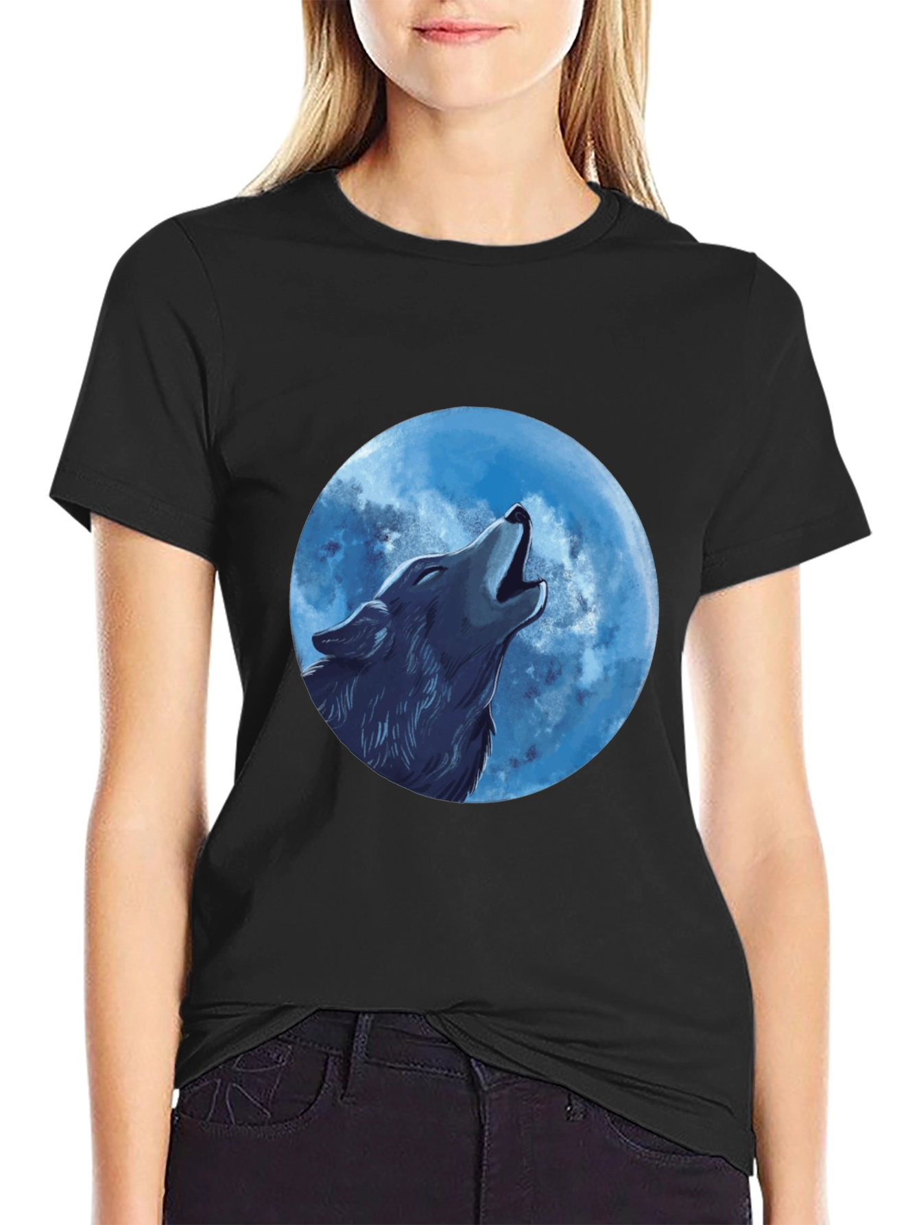 Wolf Moon Graphic Tee - Mens Black T-Shirt