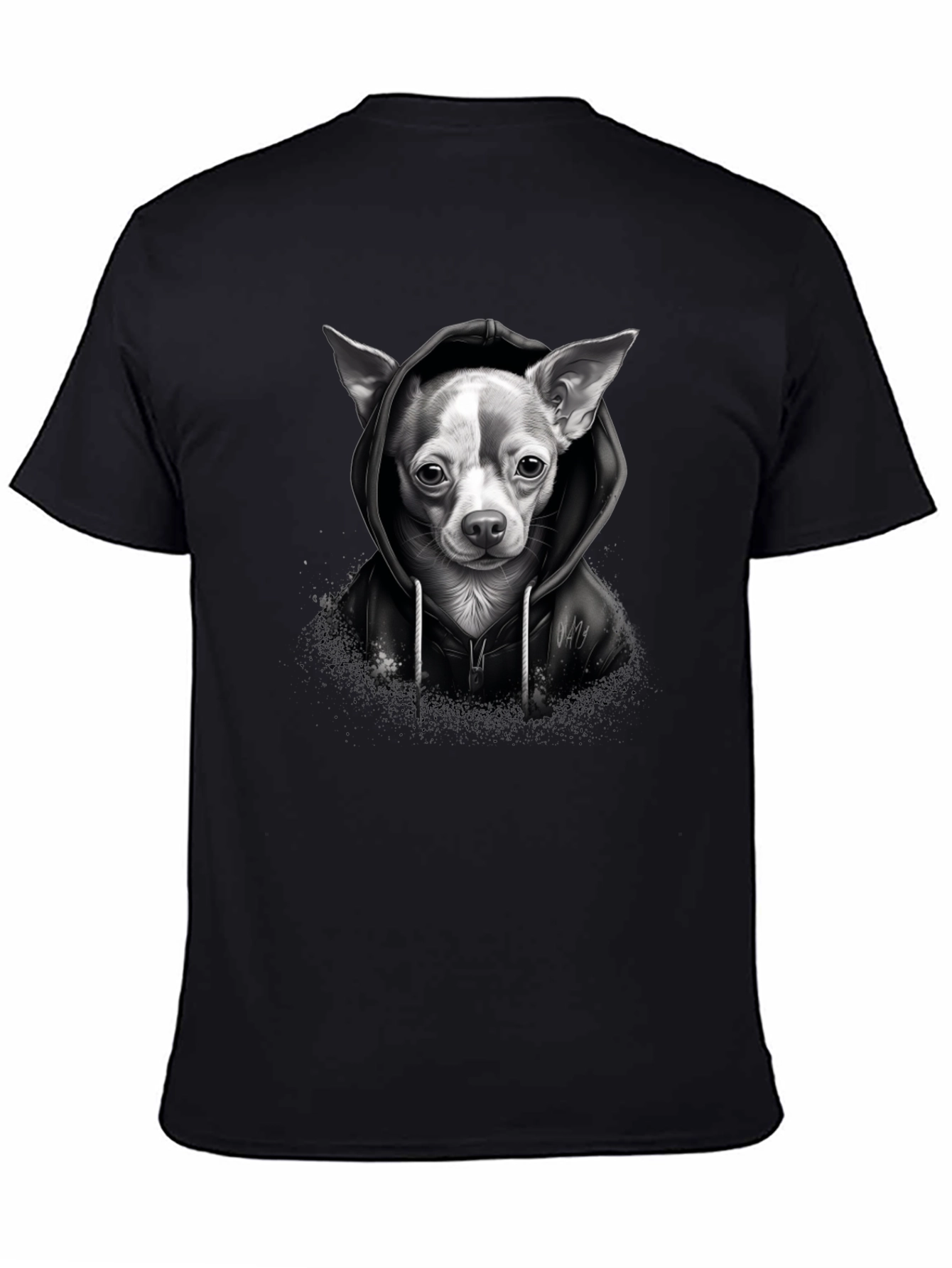 Chihuahua Hoodie Graphic Tee - Unisex Black T-Shirt