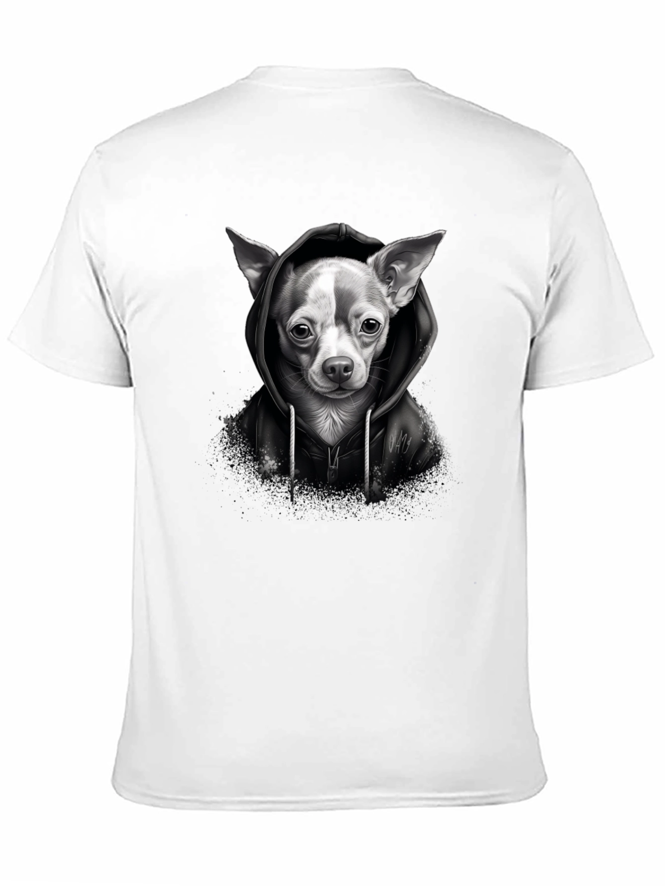 Chihuahua Hoodie Graphic Tee - Unisex Black T-Shirt