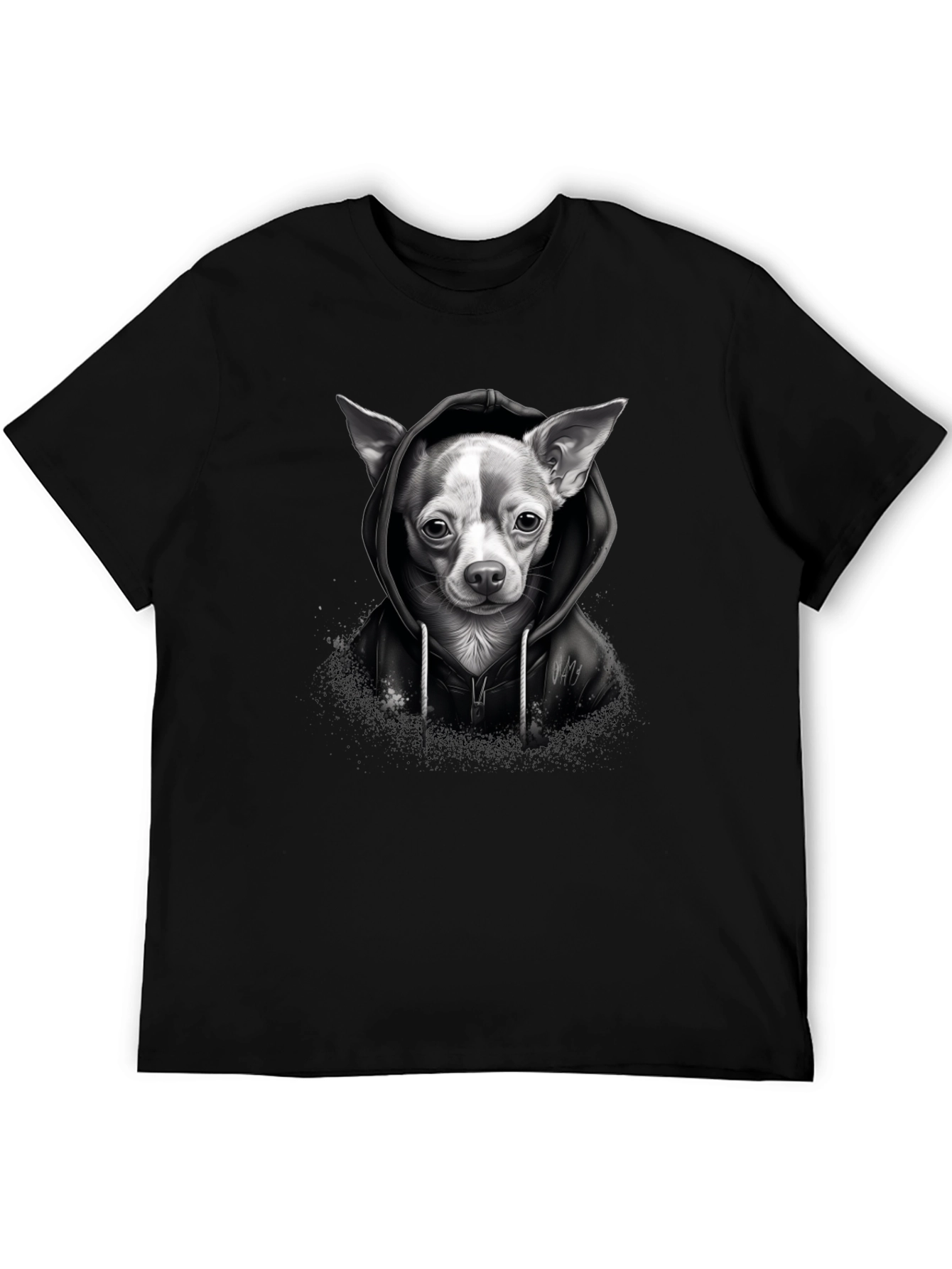 Chihuahua Hoodie Graphic Tee - Unisex Black T-Shirt