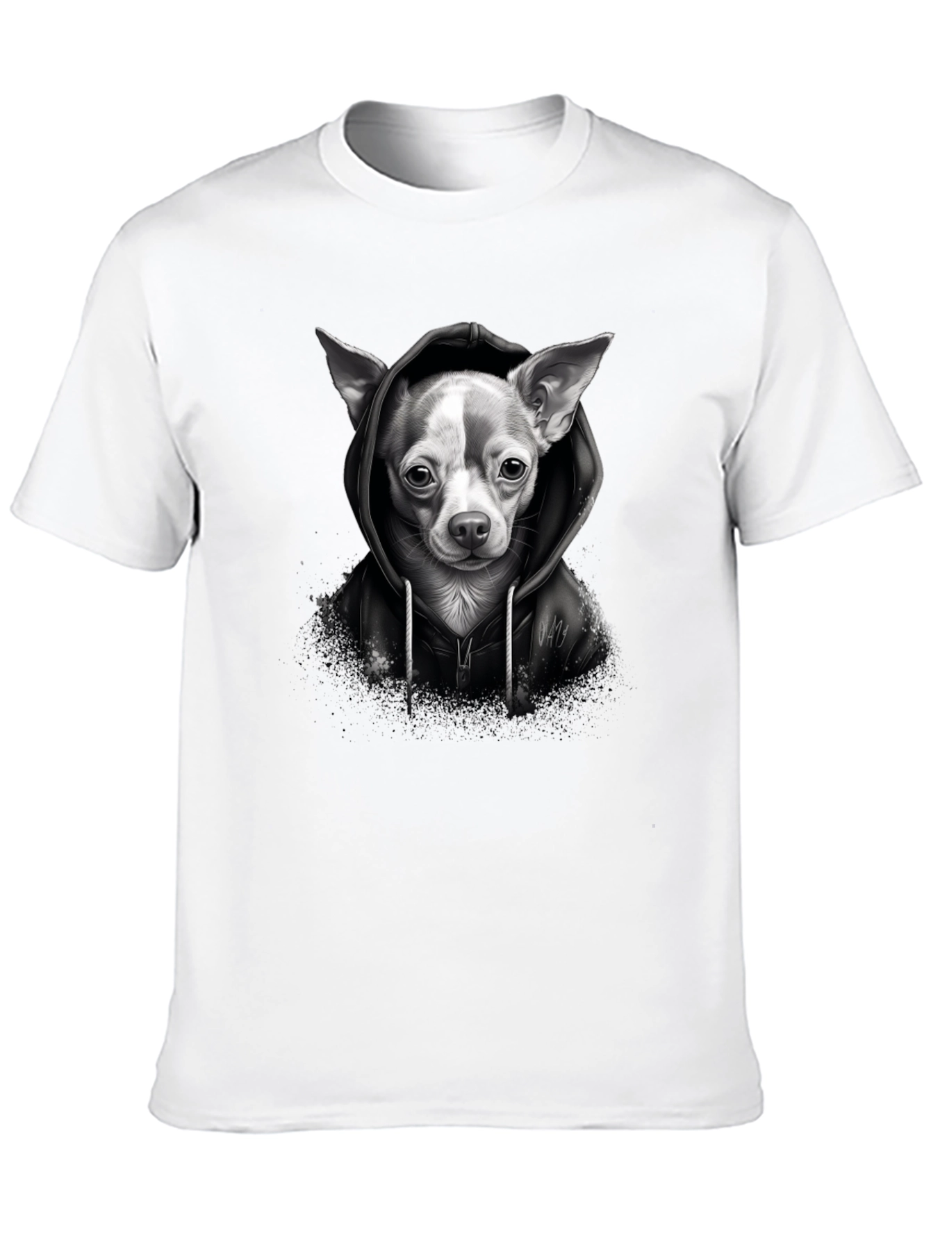 Chihuahua Hoodie Graphic Tee - Unisex Black T-Shirt