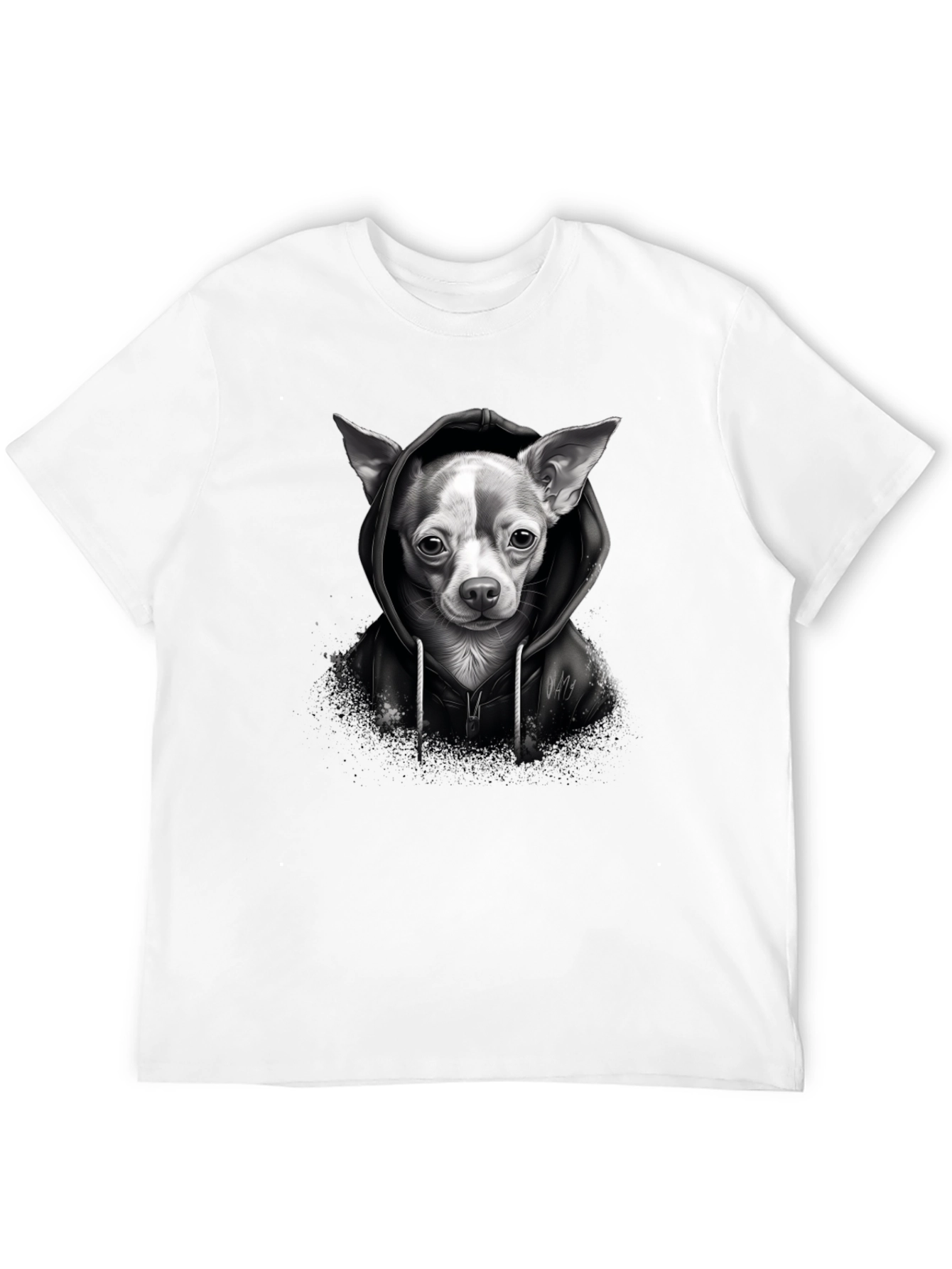 Chihuahua Hoodie Graphic Tee - Unisex Black T-Shirt