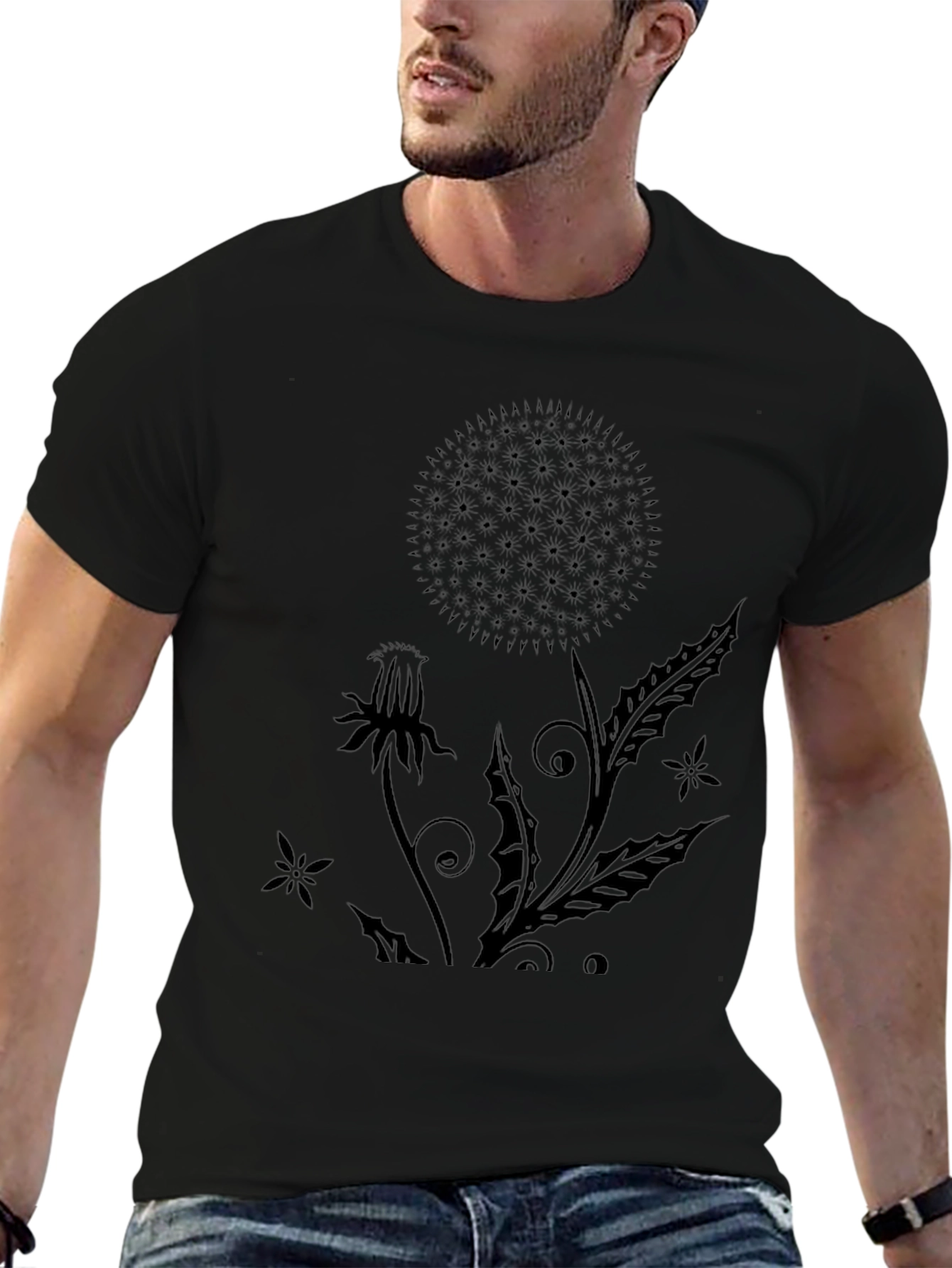 Black Dandelion Graphic Tee - Stylish Casual Wear