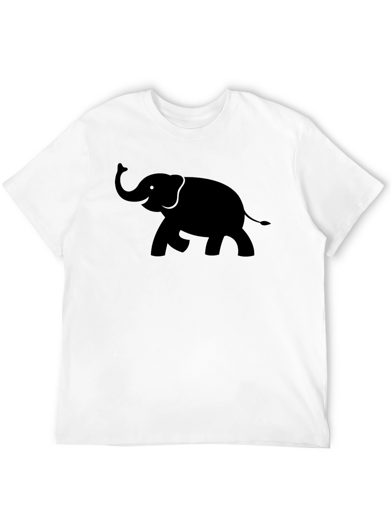 Elephant Silhouette Mens Black T-Shirt