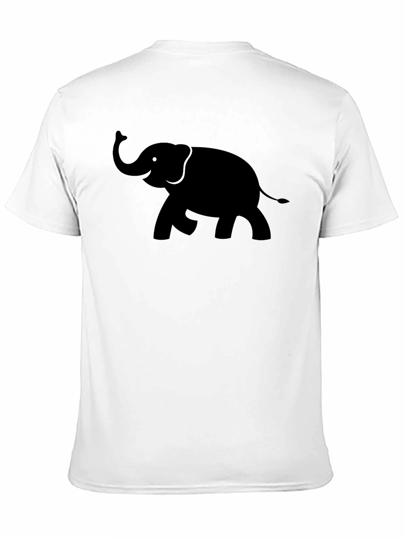 Elephant Silhouette Mens Black T-Shirt