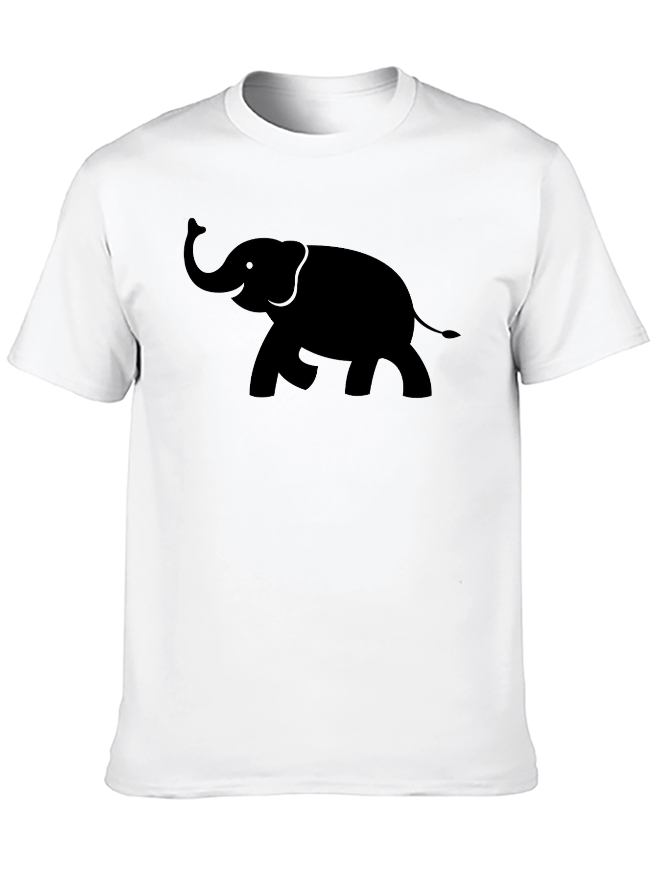 Elephant Silhouette Mens Black T-Shirt