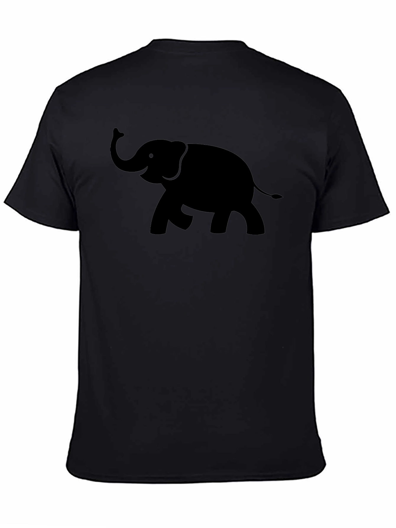 Elephant Silhouette Mens Black T-Shirt