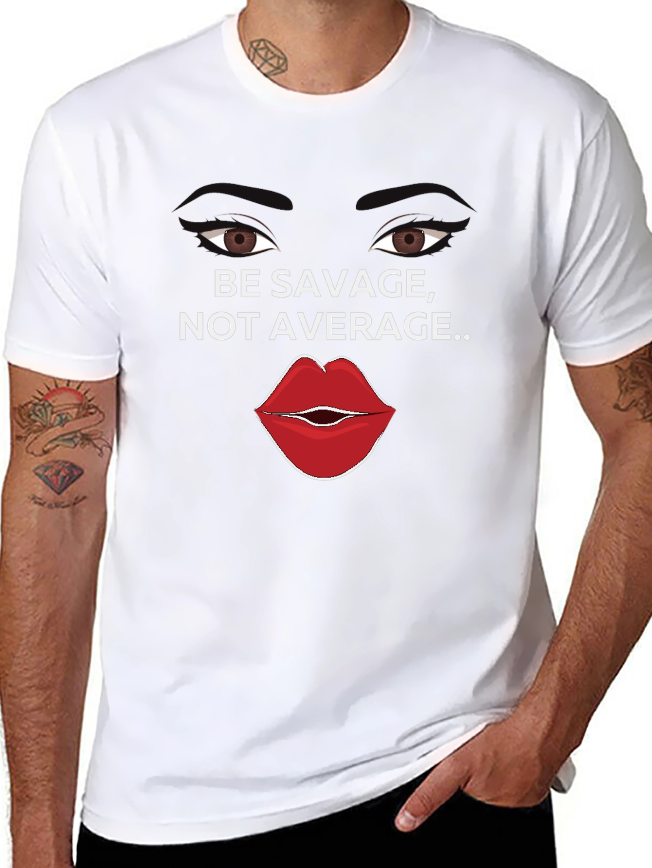 Be Savage Not Average Black Graphic Tee
