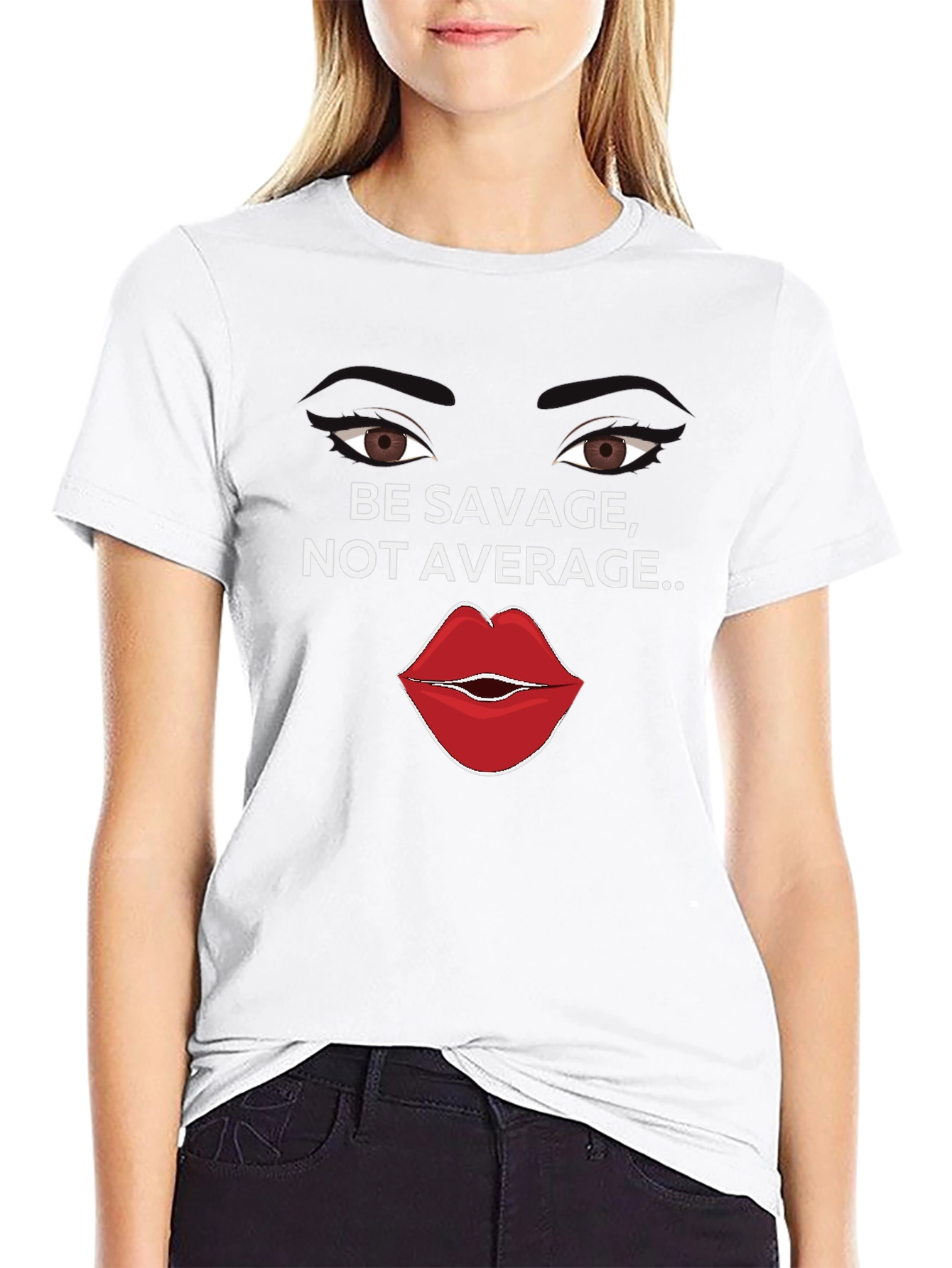 Be Savage Not Average Black Graphic Tee